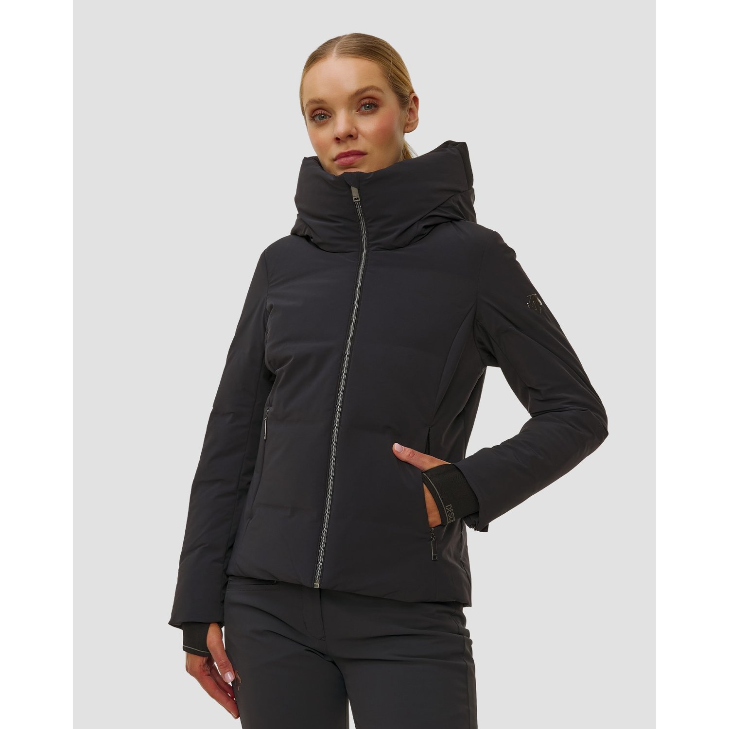 Kurtka Narciarska Puchowa Damska Descente Janie Czarna