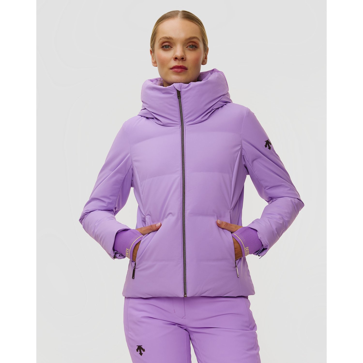 Kurtka Narciarska Puchowa Damska Descente Janie Fioletowa