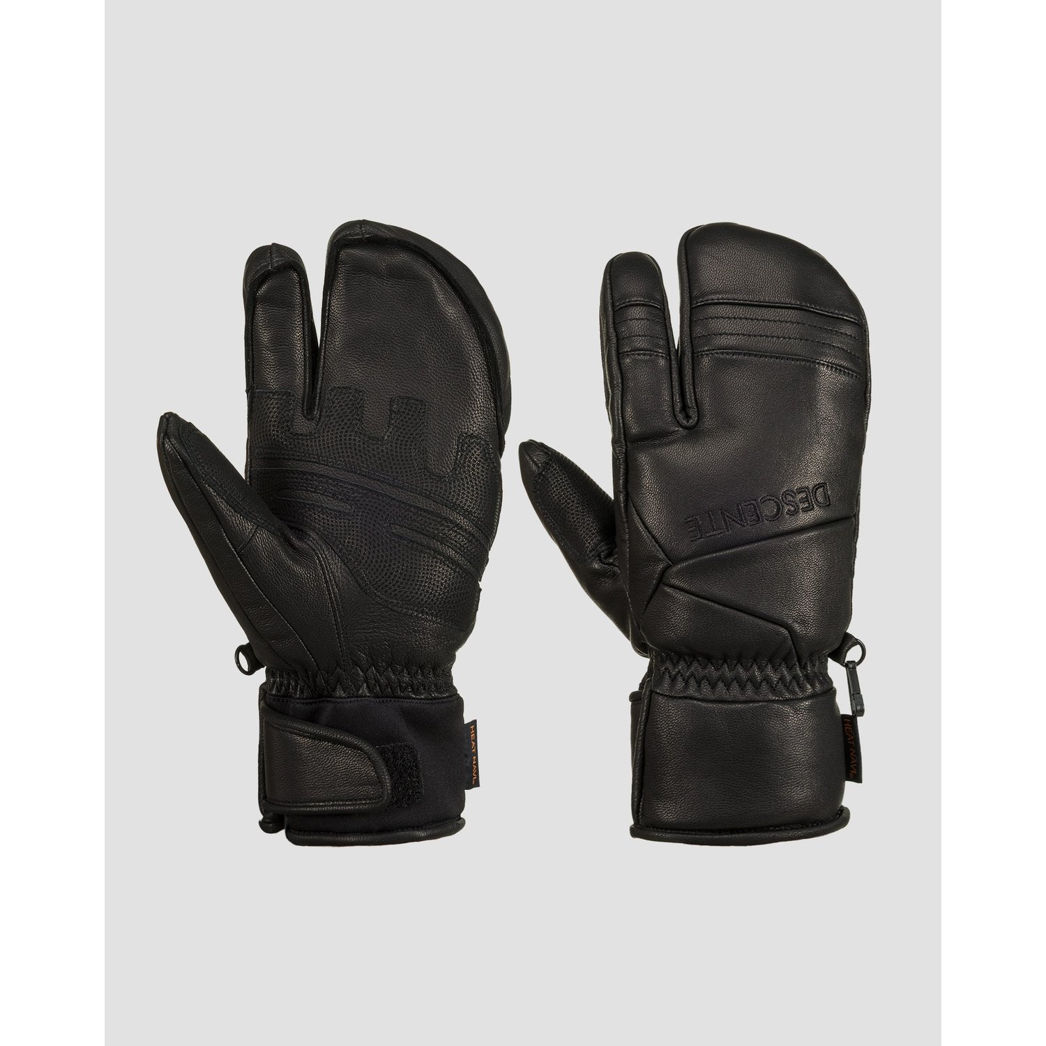 Rękawice Narciarskie Męskie Descente 3 Finger Leather Glove Czarne