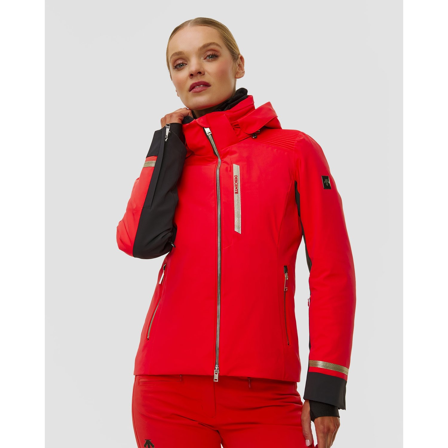 Kurtka Narciarska Damska Descente Shirring Jacket Czerwona