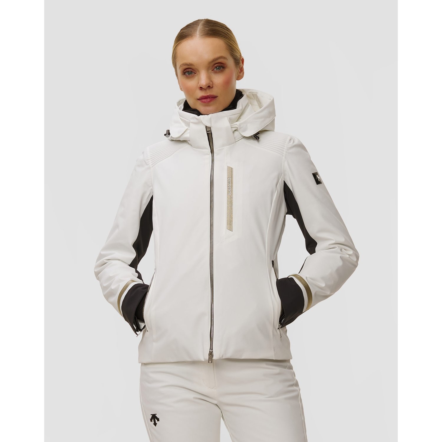 Kurtka Narciarska Damska Descente Shirring Jacket Biały