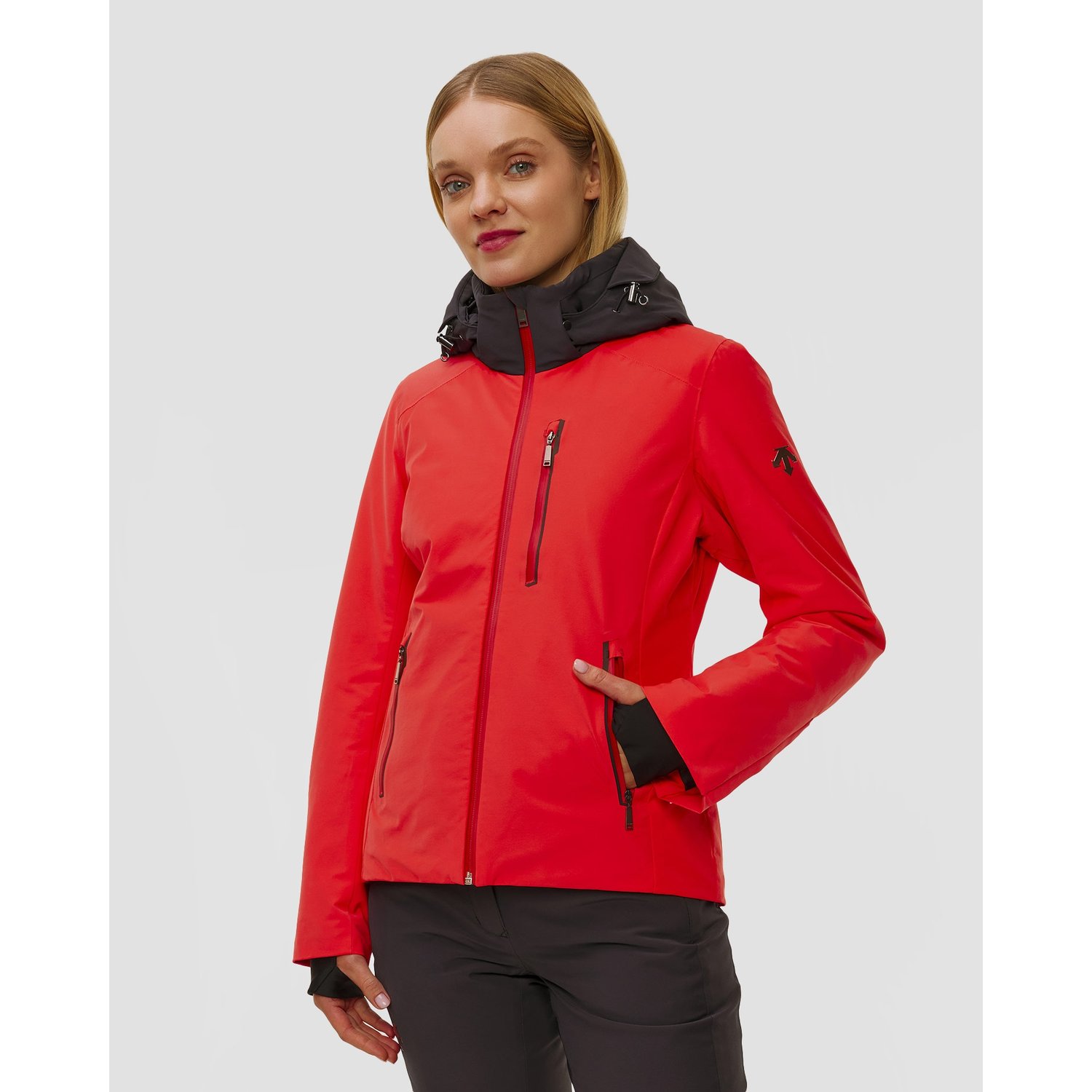 Kurtka Narciarska Damska Descente Smooth Logo Jacket Czerwona