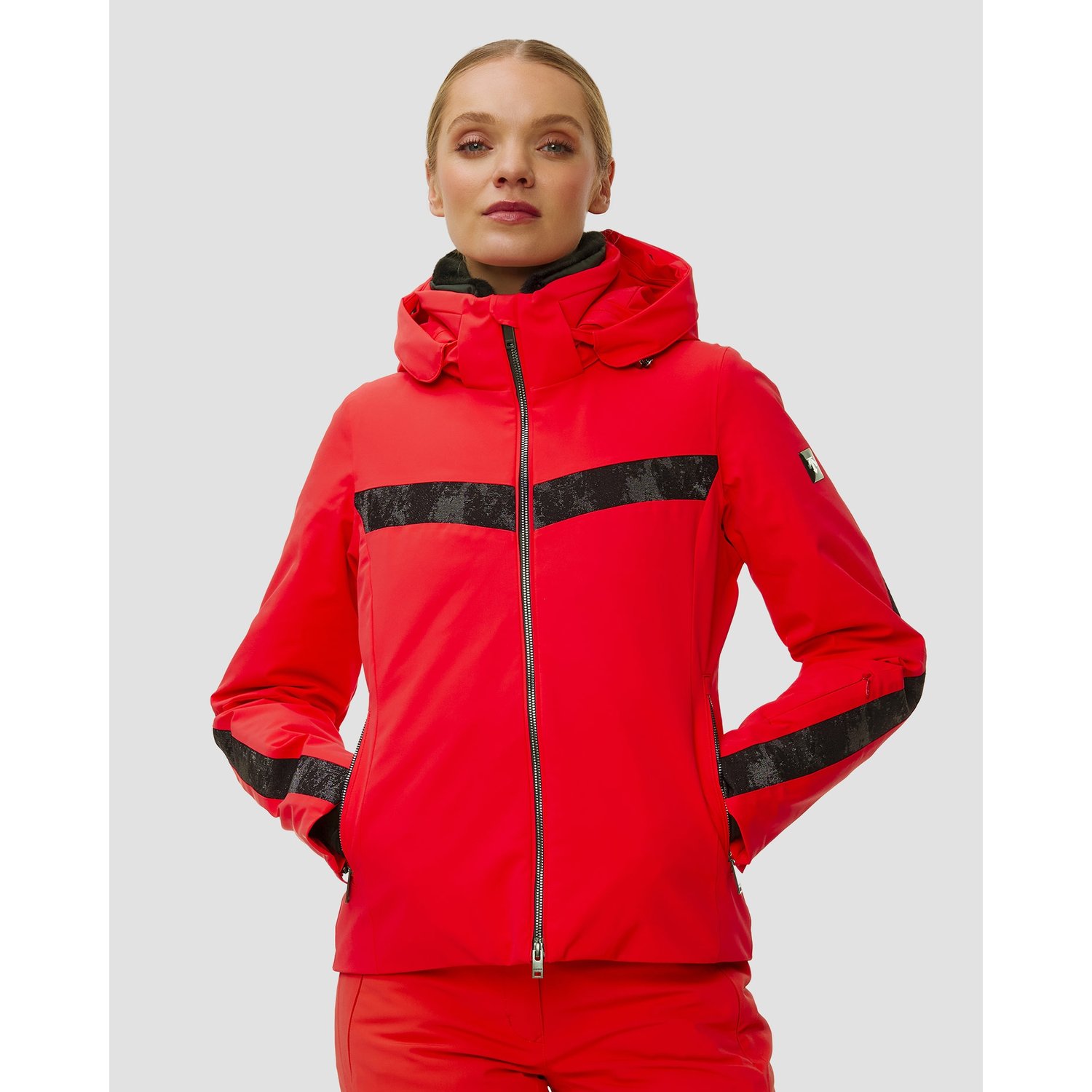 Kurtka Narciarska Damska Descente Glitter Line Jacket Czerwona