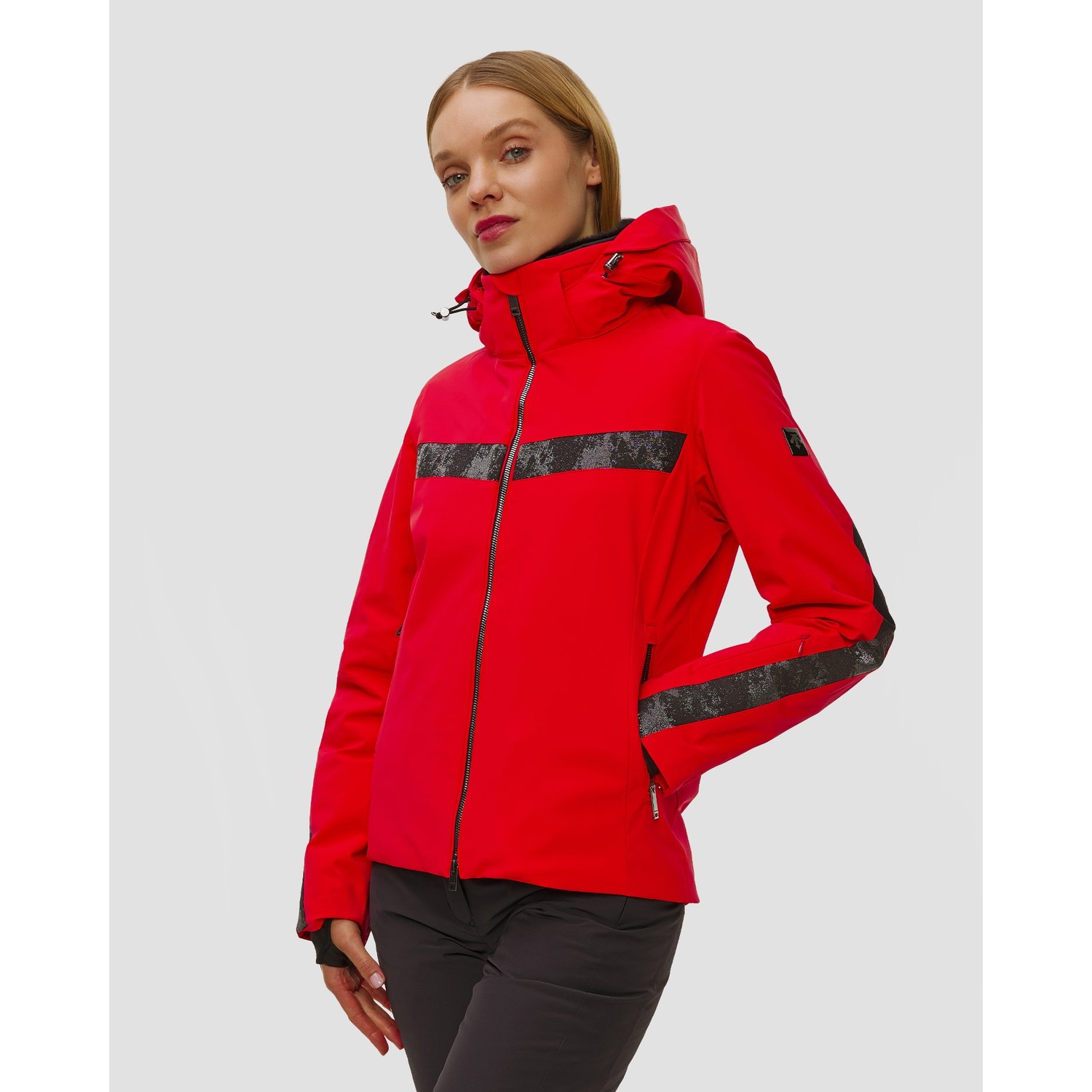 Kurtka Narciarska Damska Descente Glitter Line Jacket Czerwona