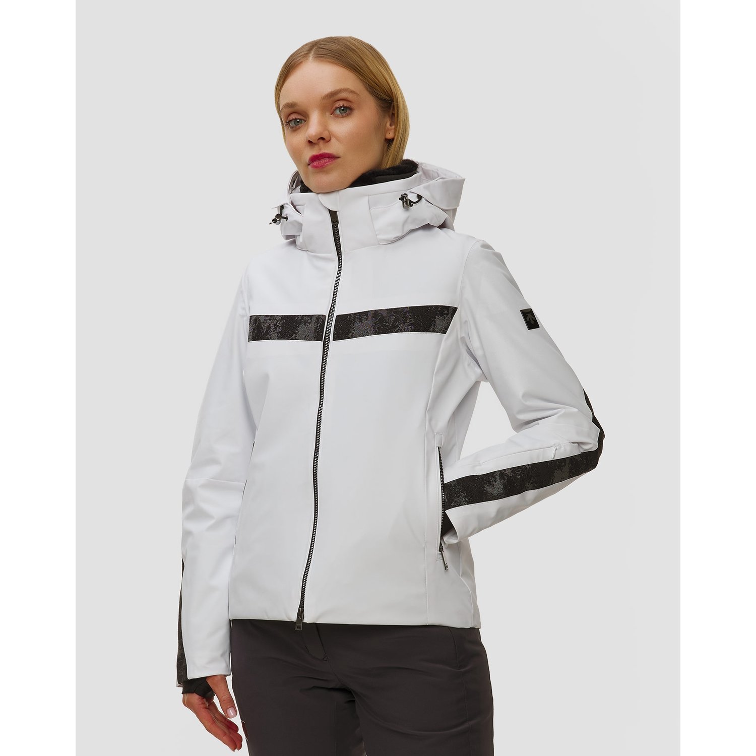 Kurtka Narciarska Damska Descente Glitter Line Jacket Biała