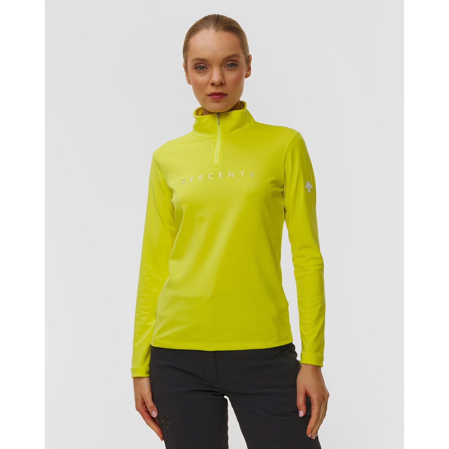 Golf Narciarski Damski Descente Chest Logo T-neck żółty