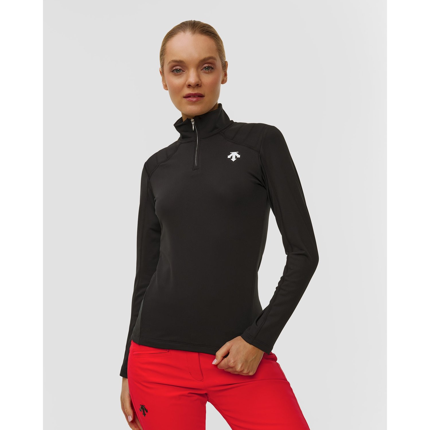 Golf Narciarski Damski Descente Womens T-neck Czarny