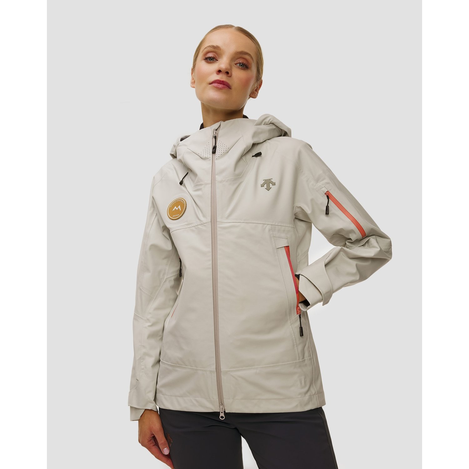 Kurtka Narciarska Hardsheel Damska Descente S.i.o Shell 3l Jacket Beżowa
