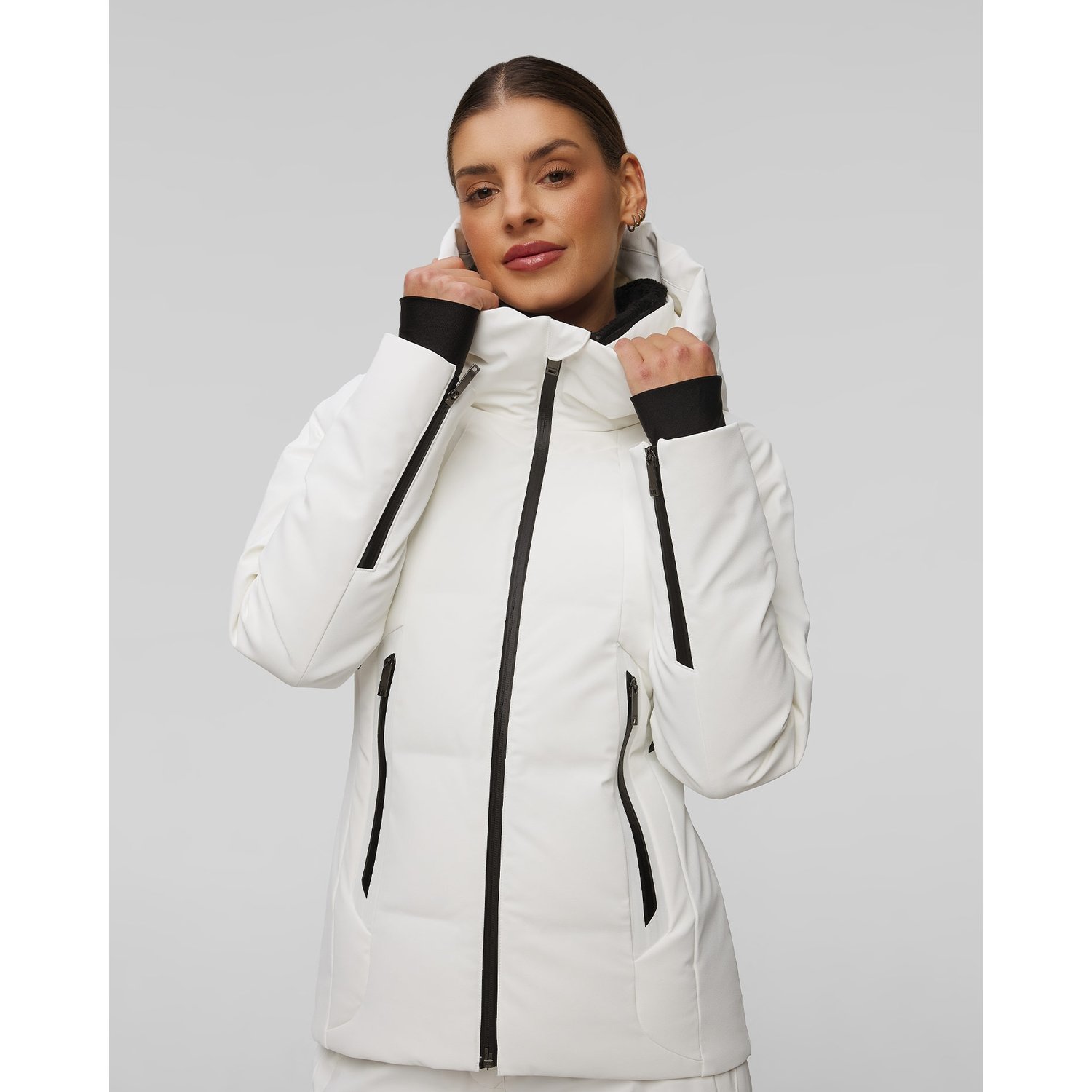 Kurtka Narciarska Puchowa Damska Descente Welded Down Off White