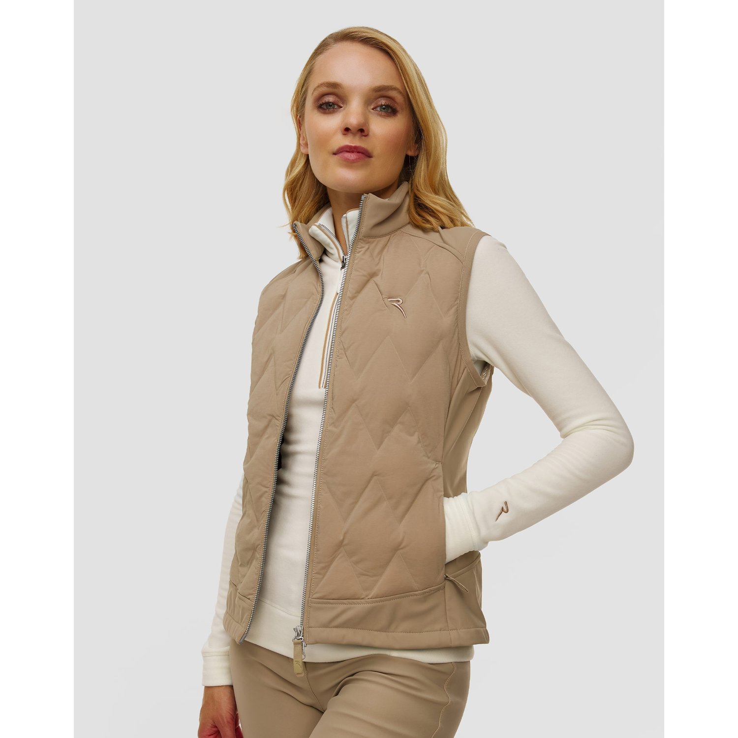 Beżowa Kamizelka Damska Chervo Esploratrice