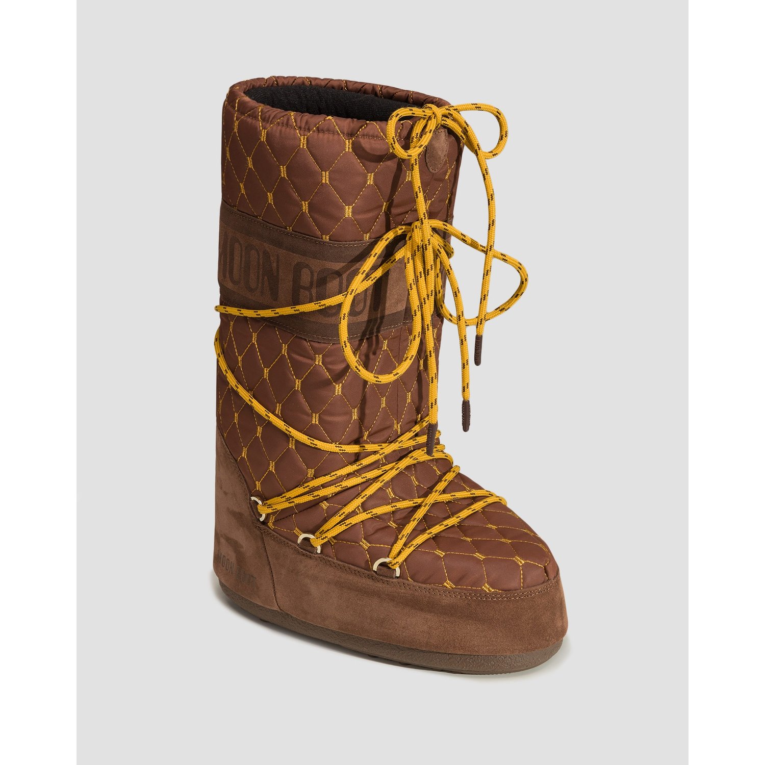 Brązowe Buty Zimowe Damskie Moon Boot Resort Icon Quilted