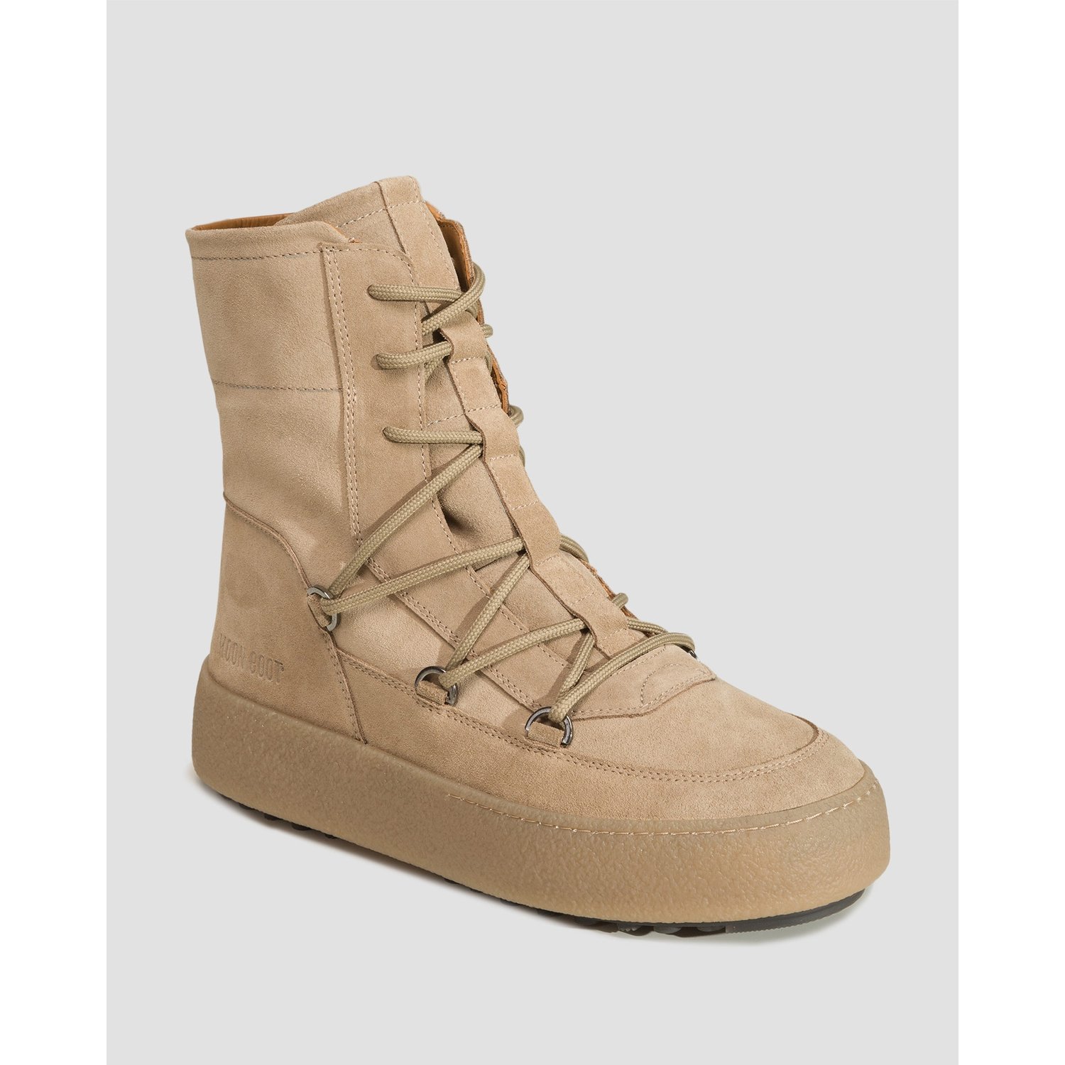 Buty Zimowe Zamszowe Męskie Moon Boot Mtrack Lace Suede Beżowe