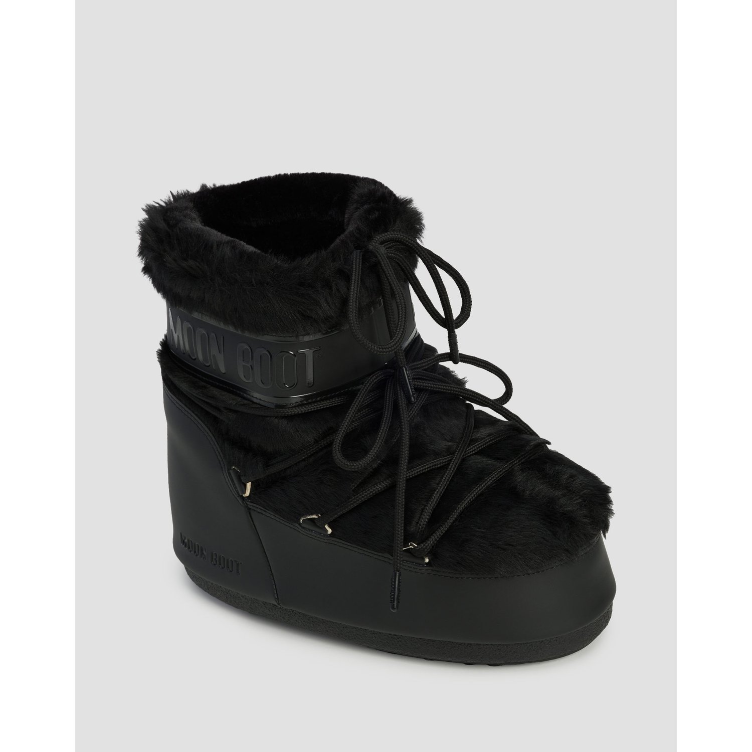 Czarne śniegowce Damskie Moon Boot Icon Low Faux Fur