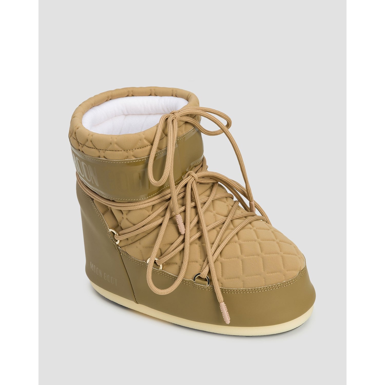 Jasnobrązowe Buty Zimowe Damskie Moon Boot Icon Low Quilt