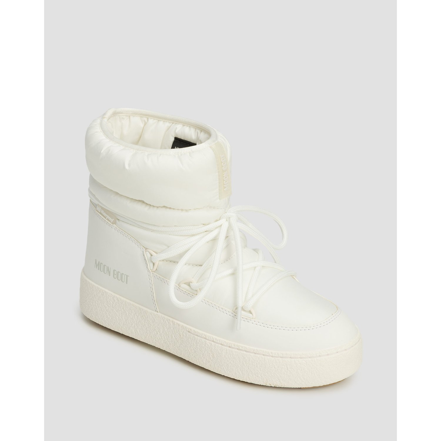 Białe Buty Zimowe Damskie Moon Boot Ltrack Low Nylon Wp