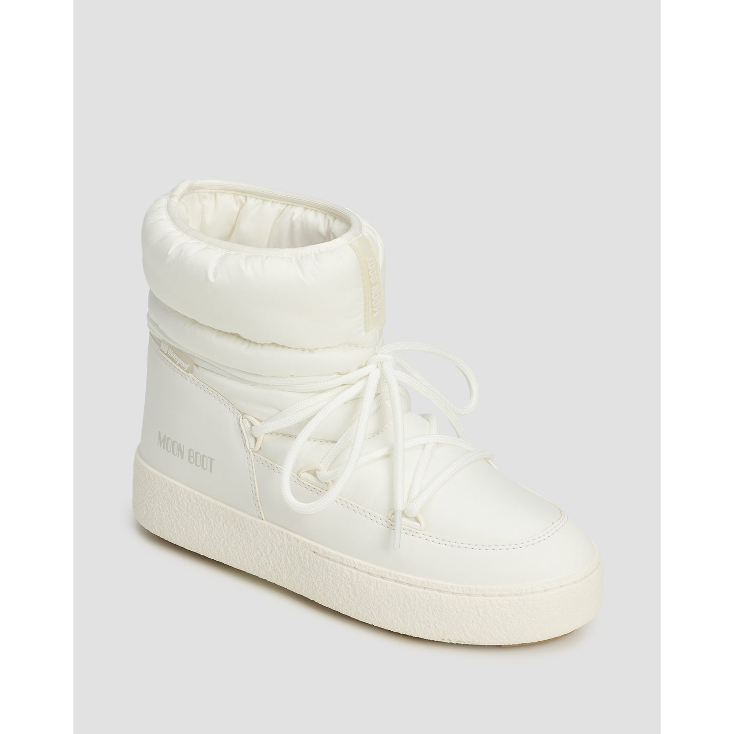 Białe Buty Zimowe Damskie Moon Boot Ltrack Low Nylon Wp