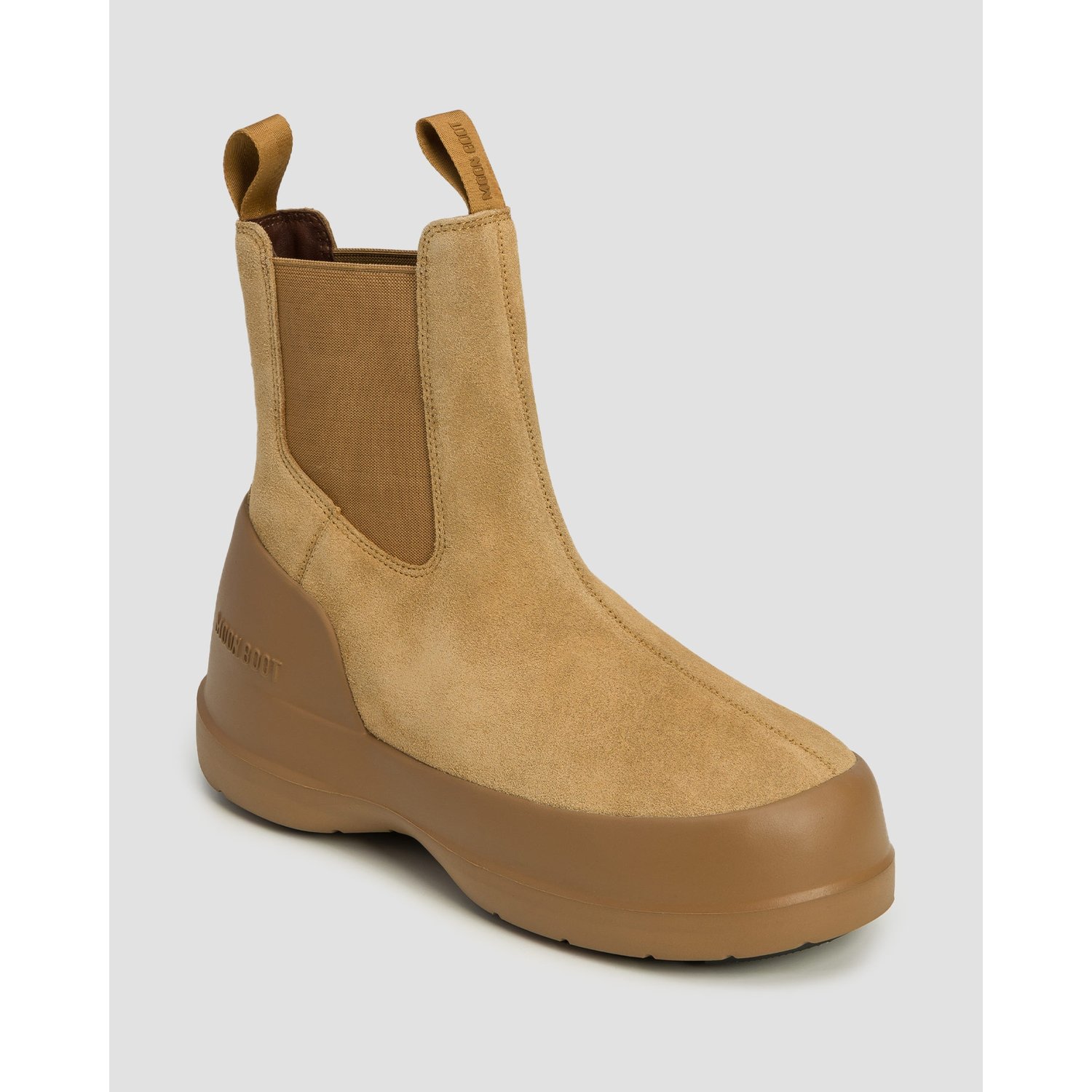 Brązowe Buty Zimowe Damskie Moon Boot Luna Chelsea Suede