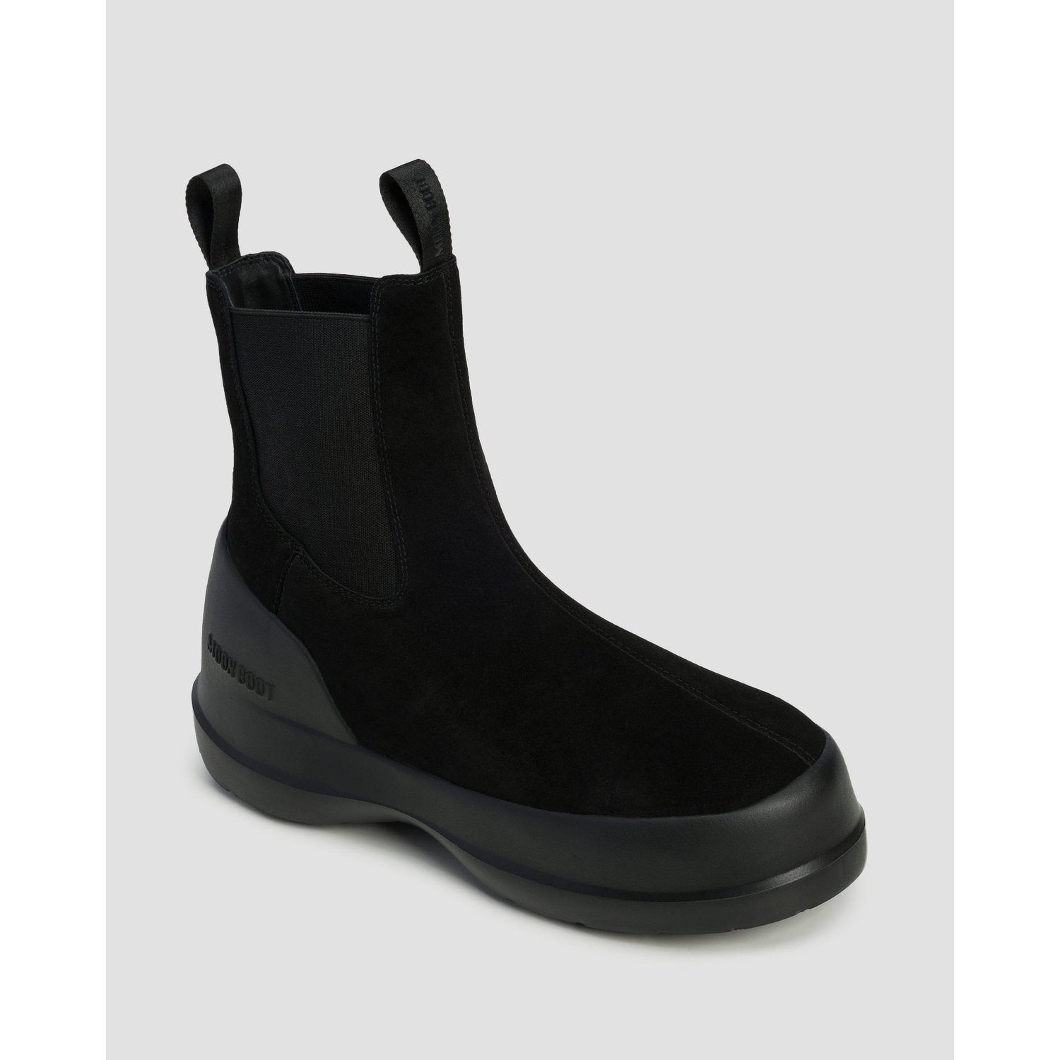 Czarne Buty Zimowe Damskie Moon Boot Luna Chelsea Suede