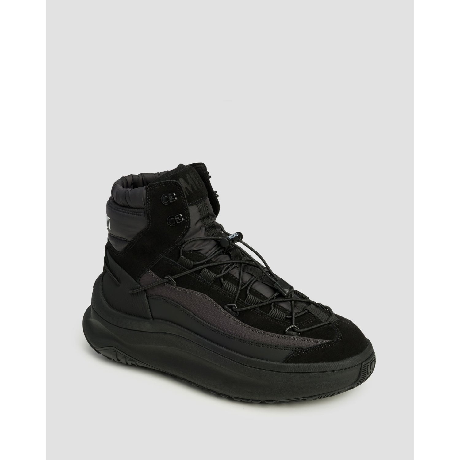 Czarne Buty Zimowe Męskie Moon Boot Moon247 Xlace Mid