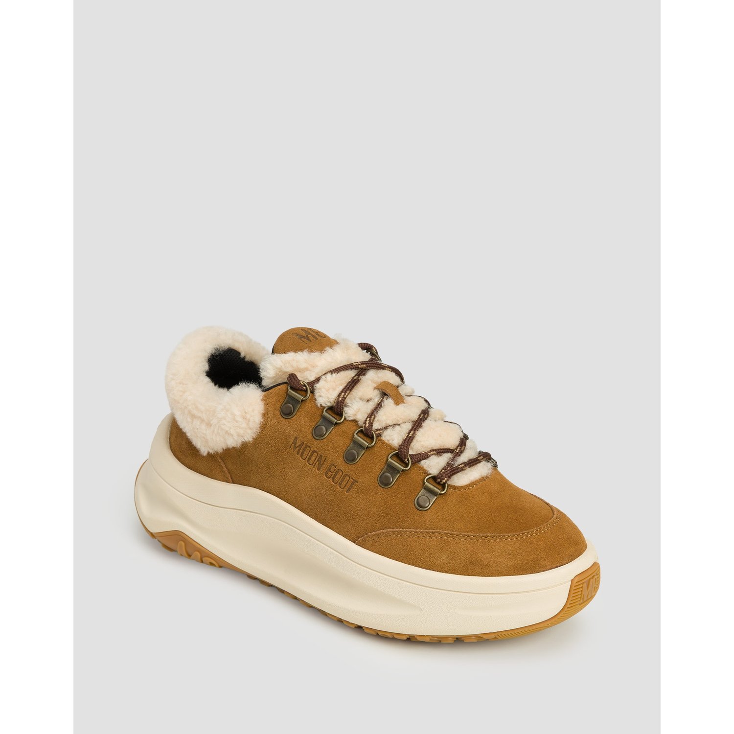 Brązowe Snekersy Zamszowe Z Futerkiem Moon Boot Moon247 City Shearling