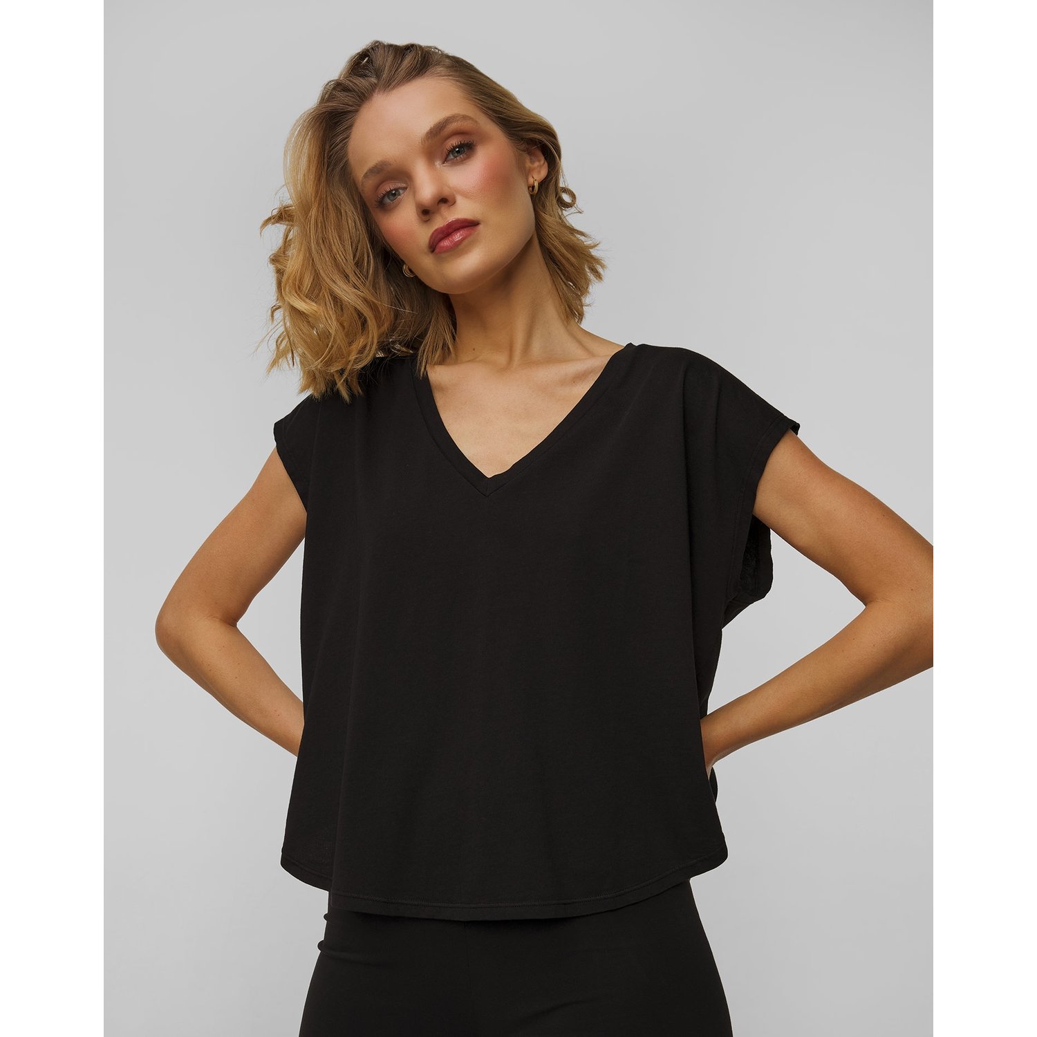 Czarny T-shirt Damski Deha