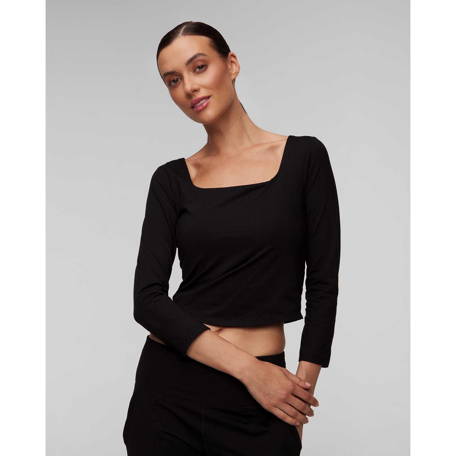 Czarny Crop Top Damski Deha