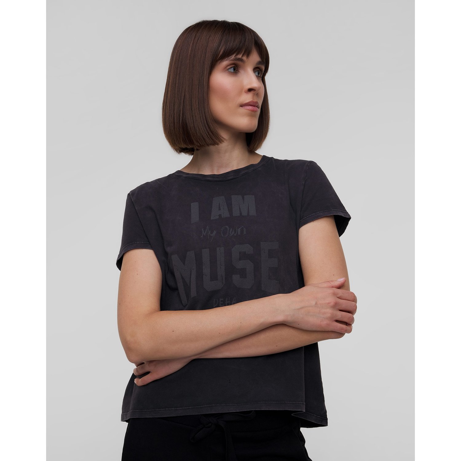 Czarny T-shirt Damski Deha