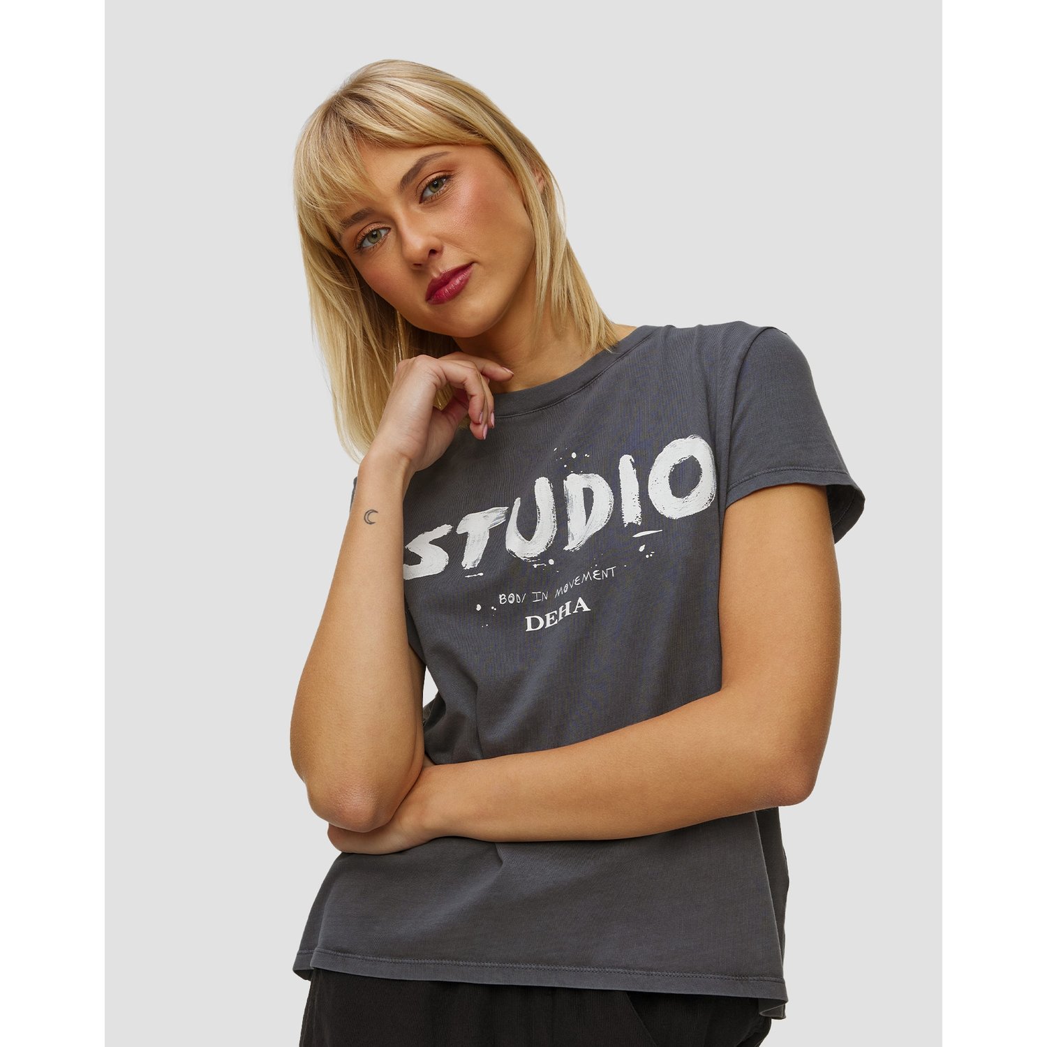 Czarny T-shirt Damski Deha