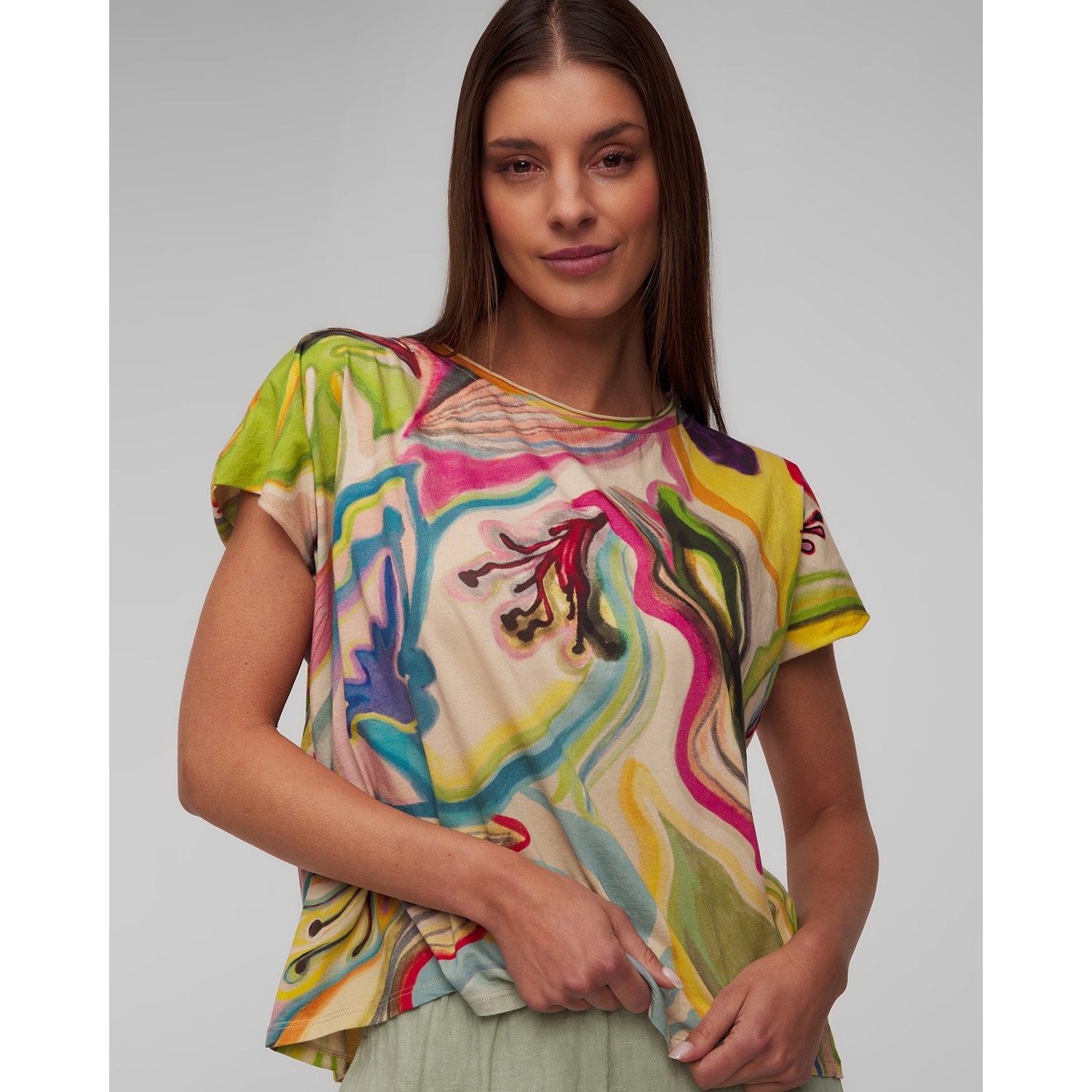 T-shirt Z Printem Damski Deha