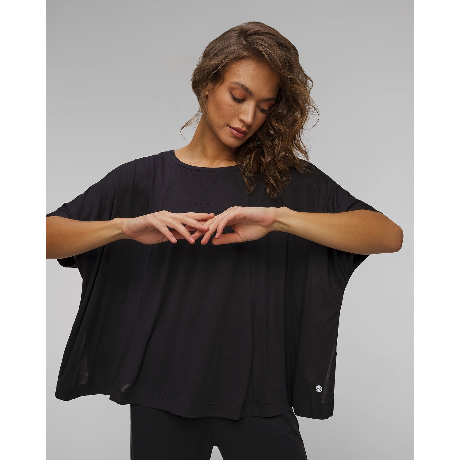 Czarny T-shirt Z Modalu Damski Deha