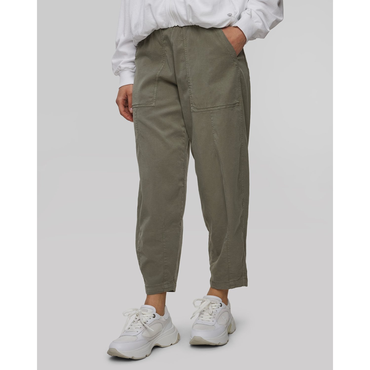 Spodnie Khaki Z Lyocellem Damskie Deha