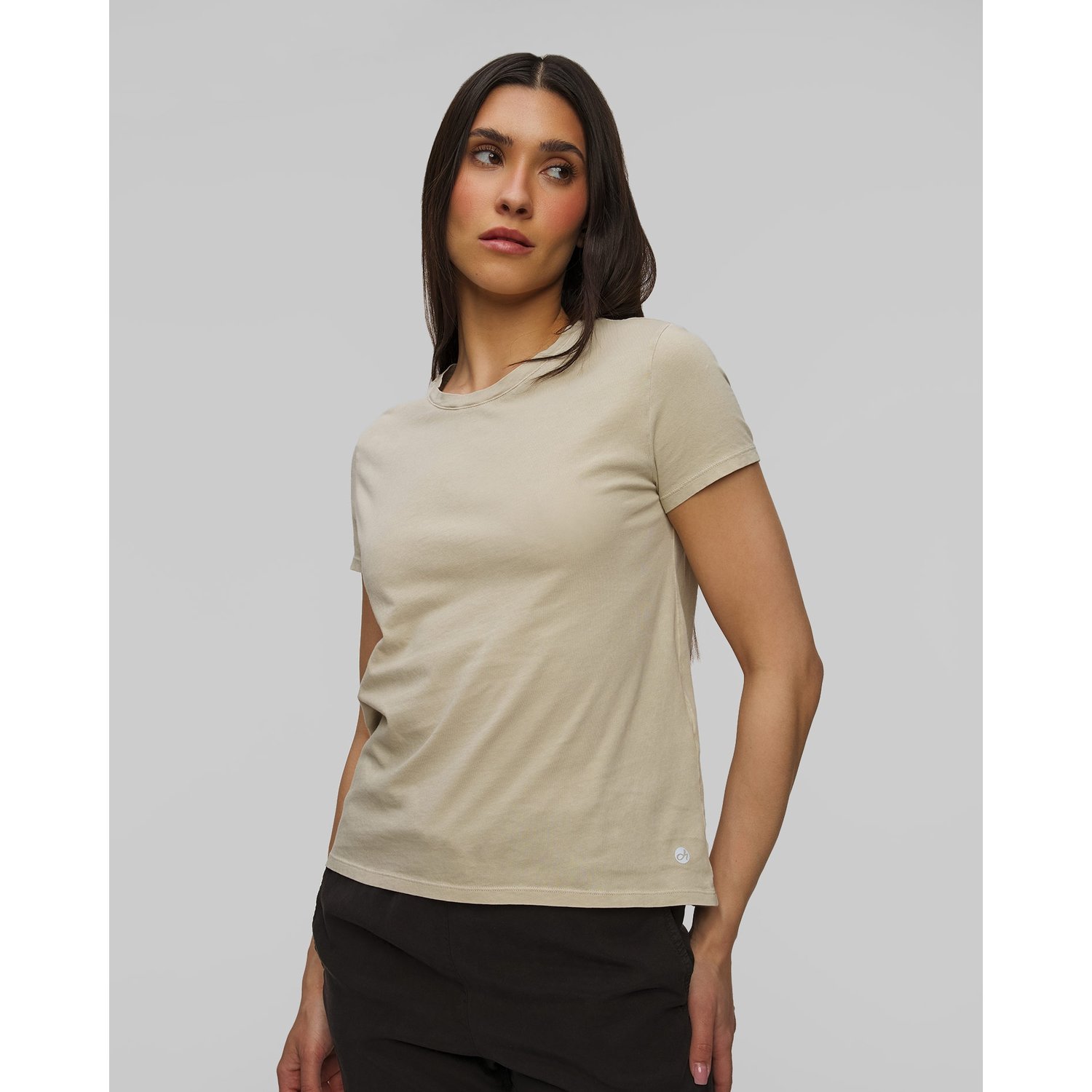 Beżowy Marmurkowy T-shirt Damski Deha