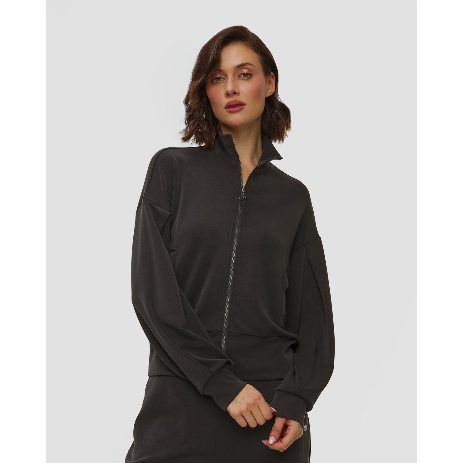 Czarna Bluza Rozpinana Z Modalu Damska Deha