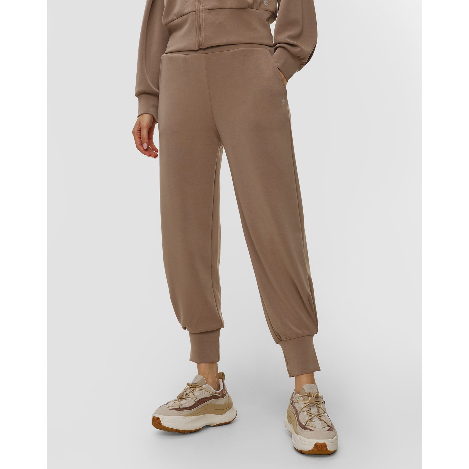 Brązowe Spodnie Damskie Z Modalem Deha