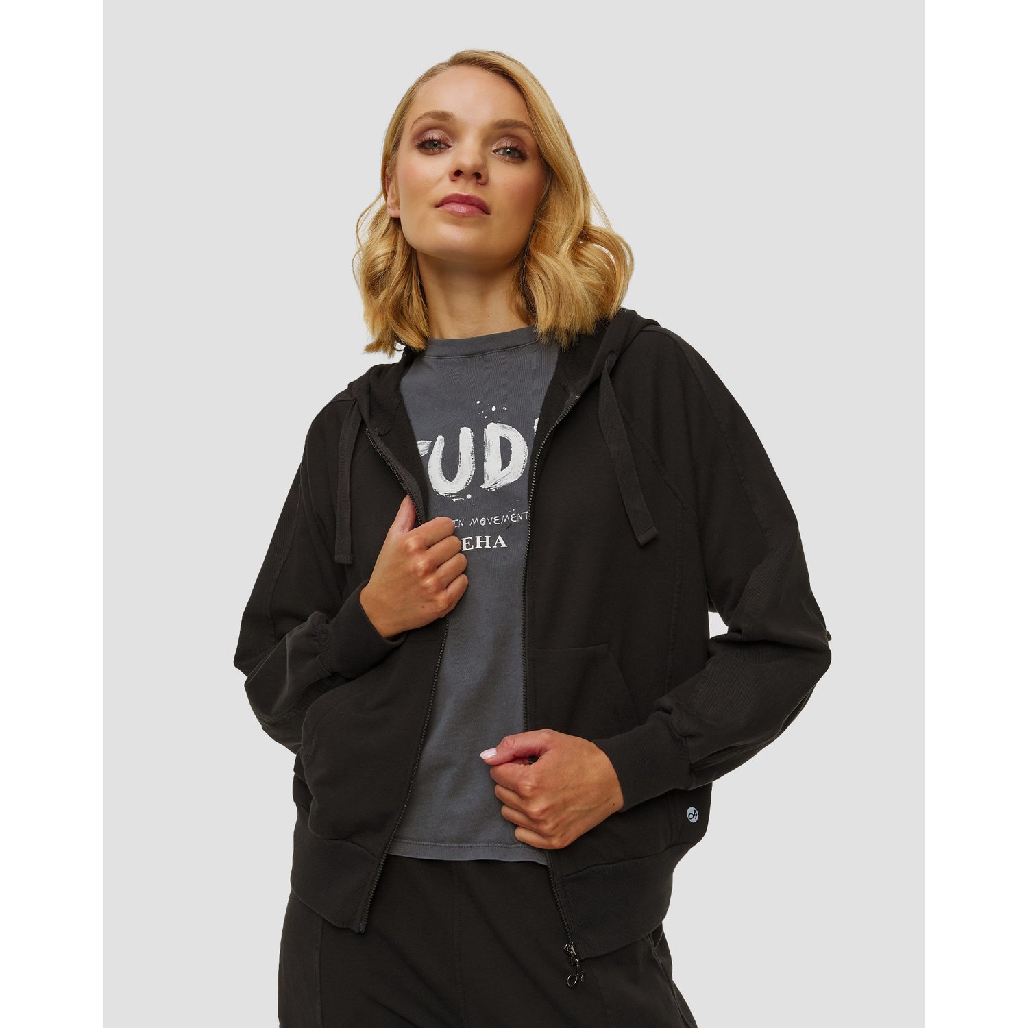 Czarna Bluza Rozpinana Damska Deha