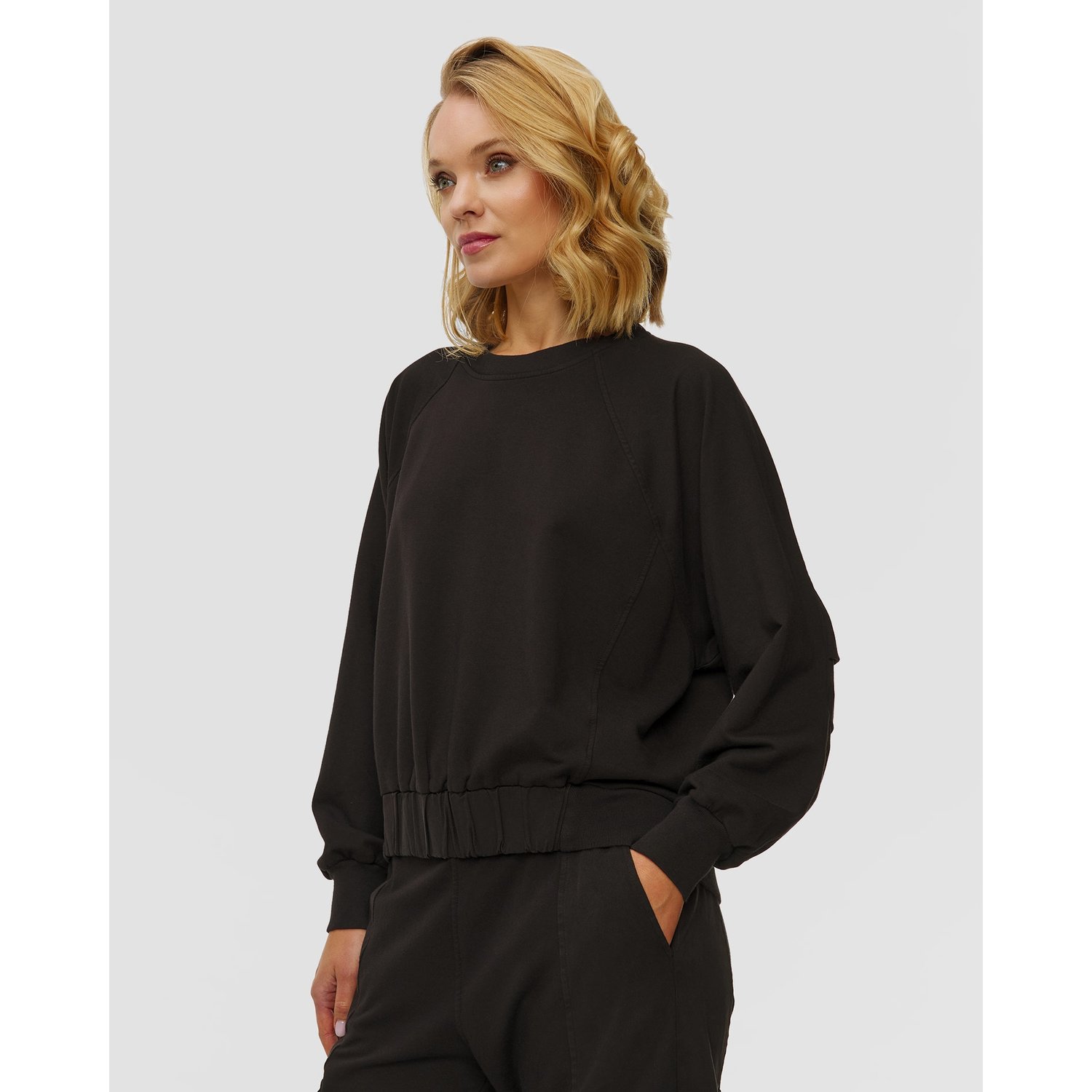 Czarna Bluza Z Modalem Damska Deha