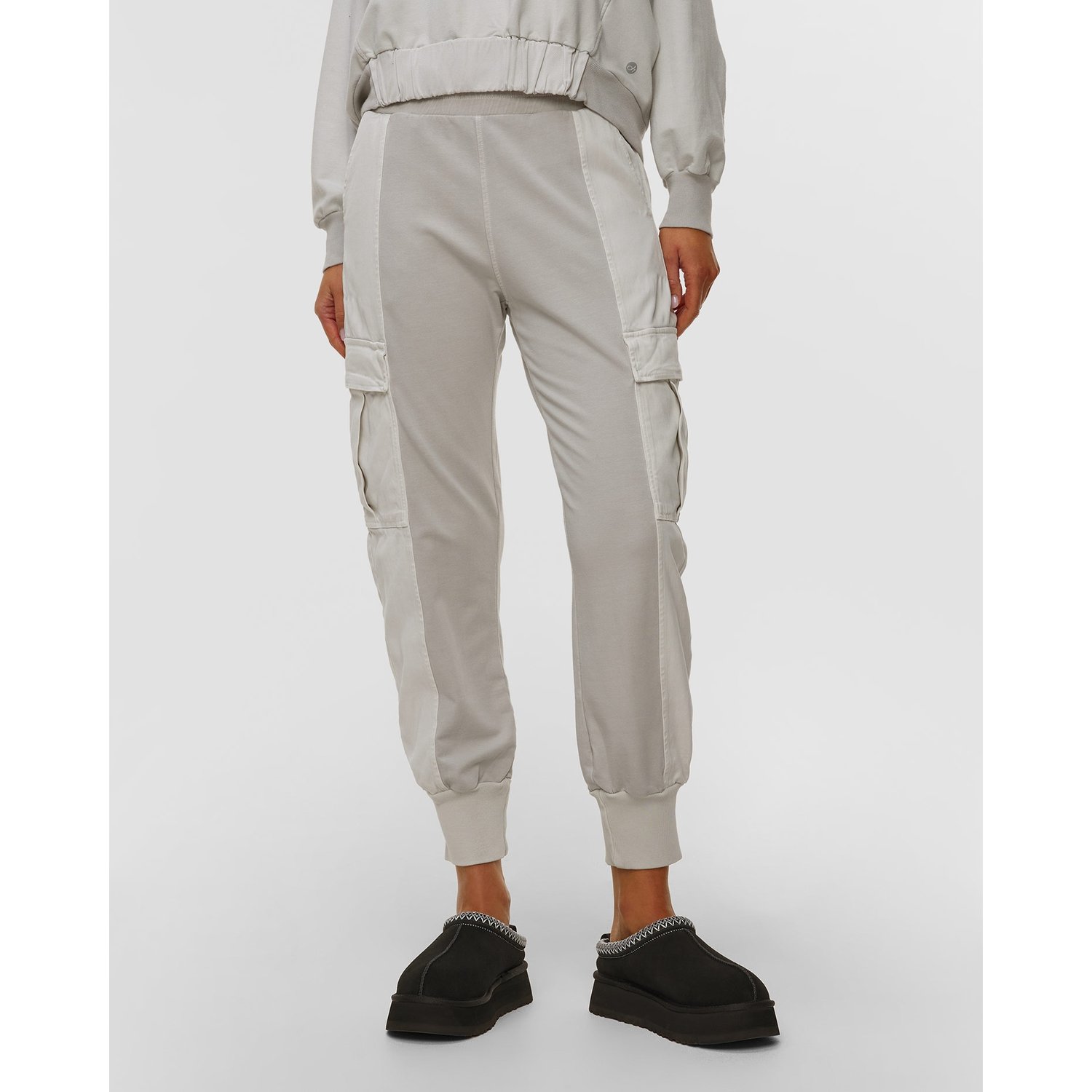 Szare Spodnie Cargo Z Modalem Damskie Deha