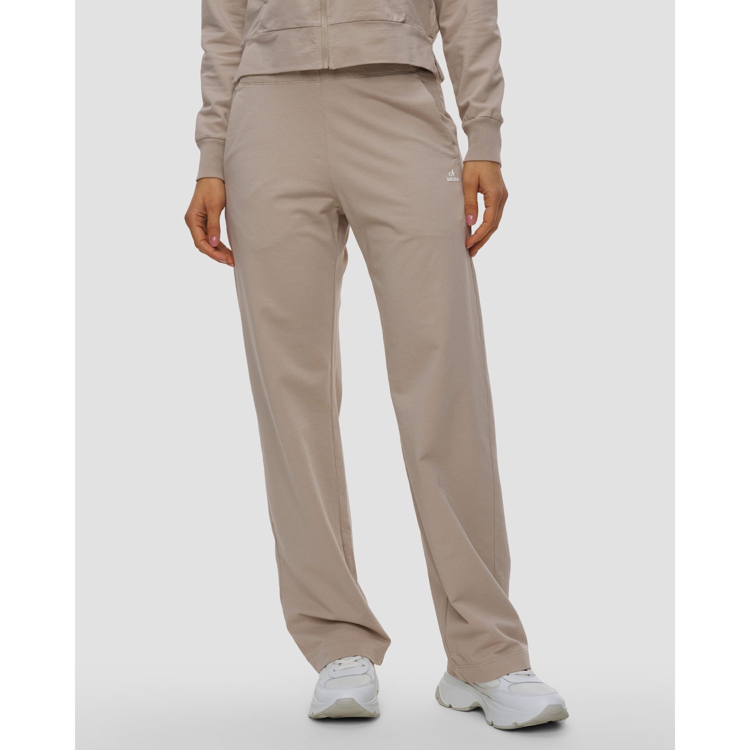 Beżowe Spodnie Dresowe Damskie Deha