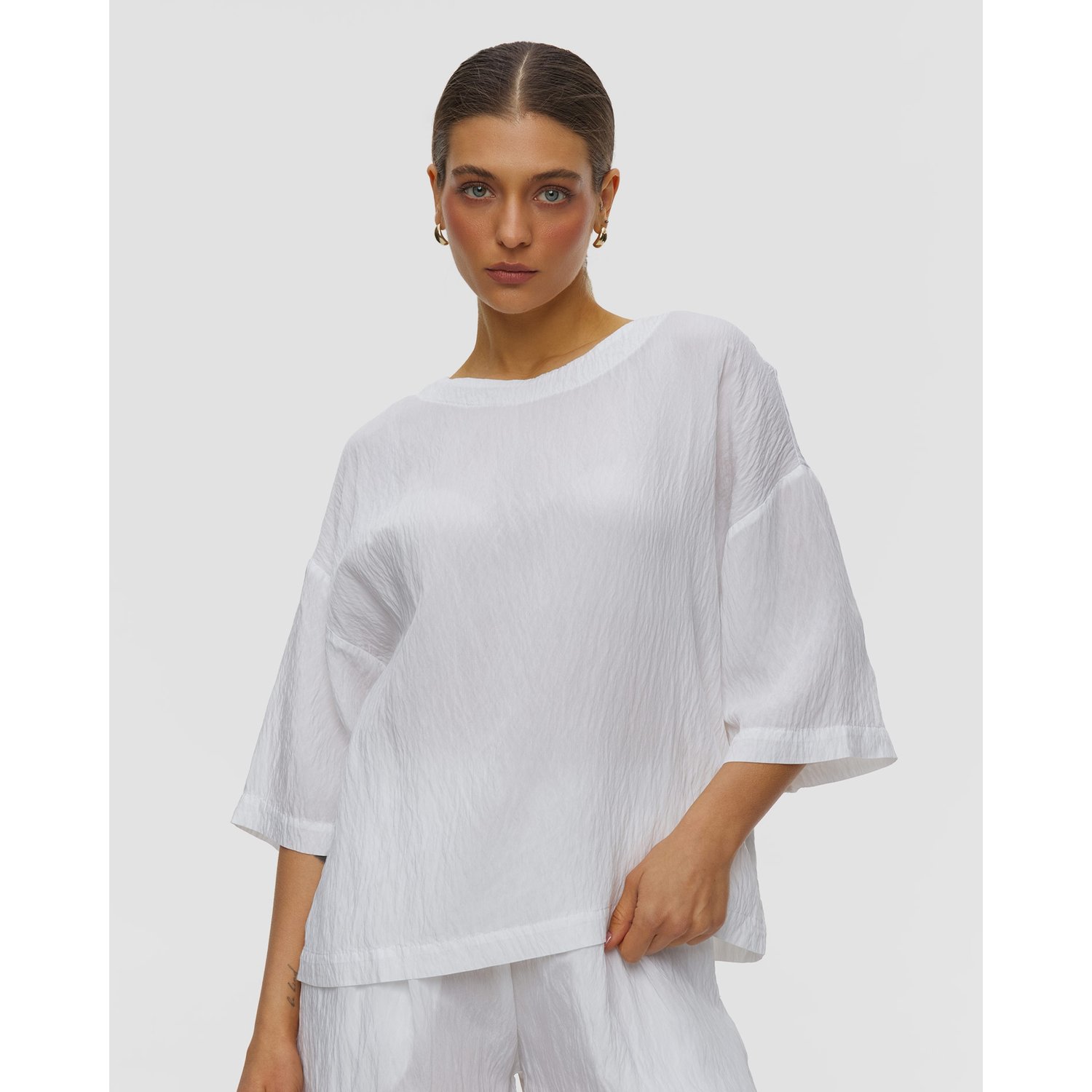 Biały T-shirt Z Wiskozy Damski Deha