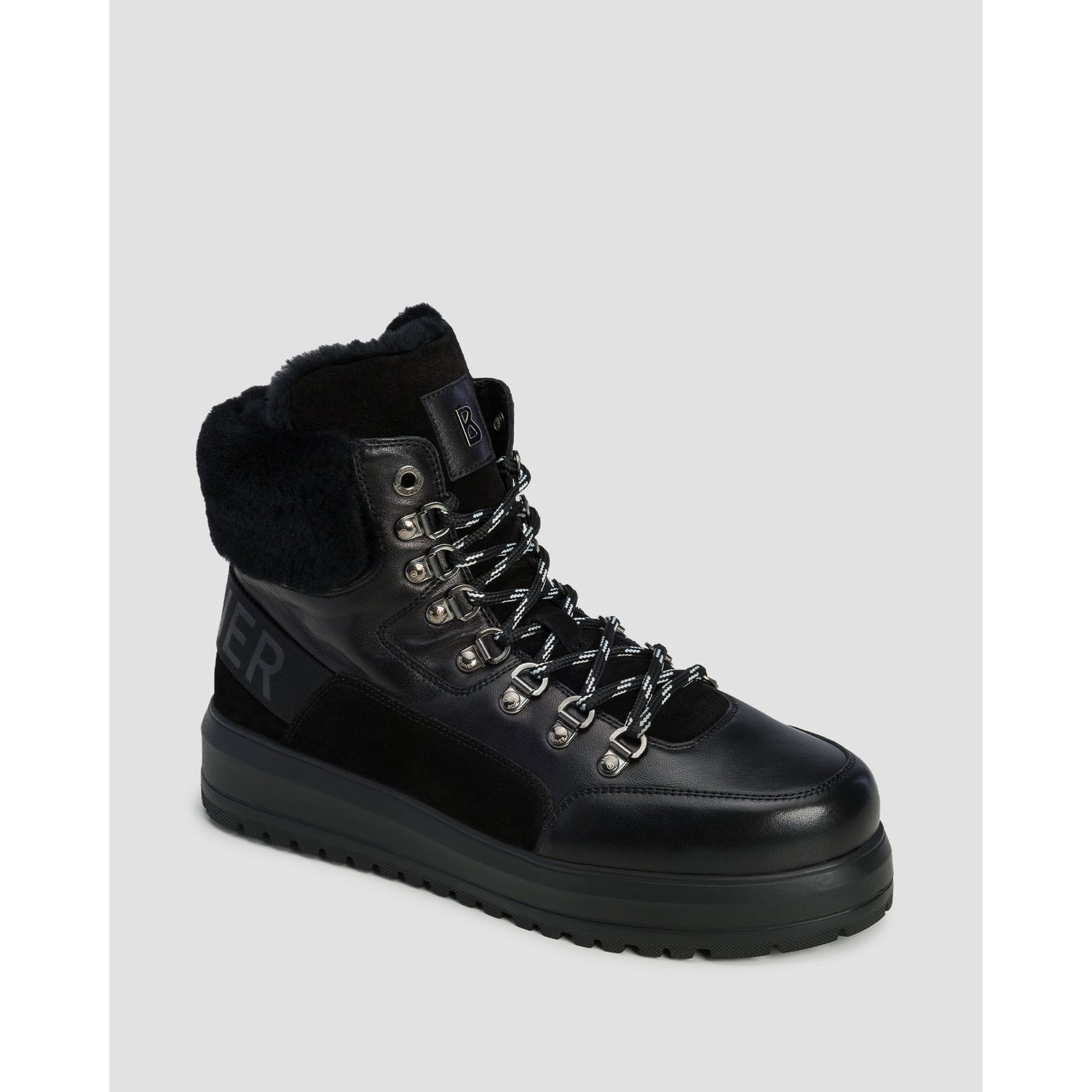 Wysokie Zimowe Buty Skórzane Damskie Bogner Antwerp L 16 Czarne