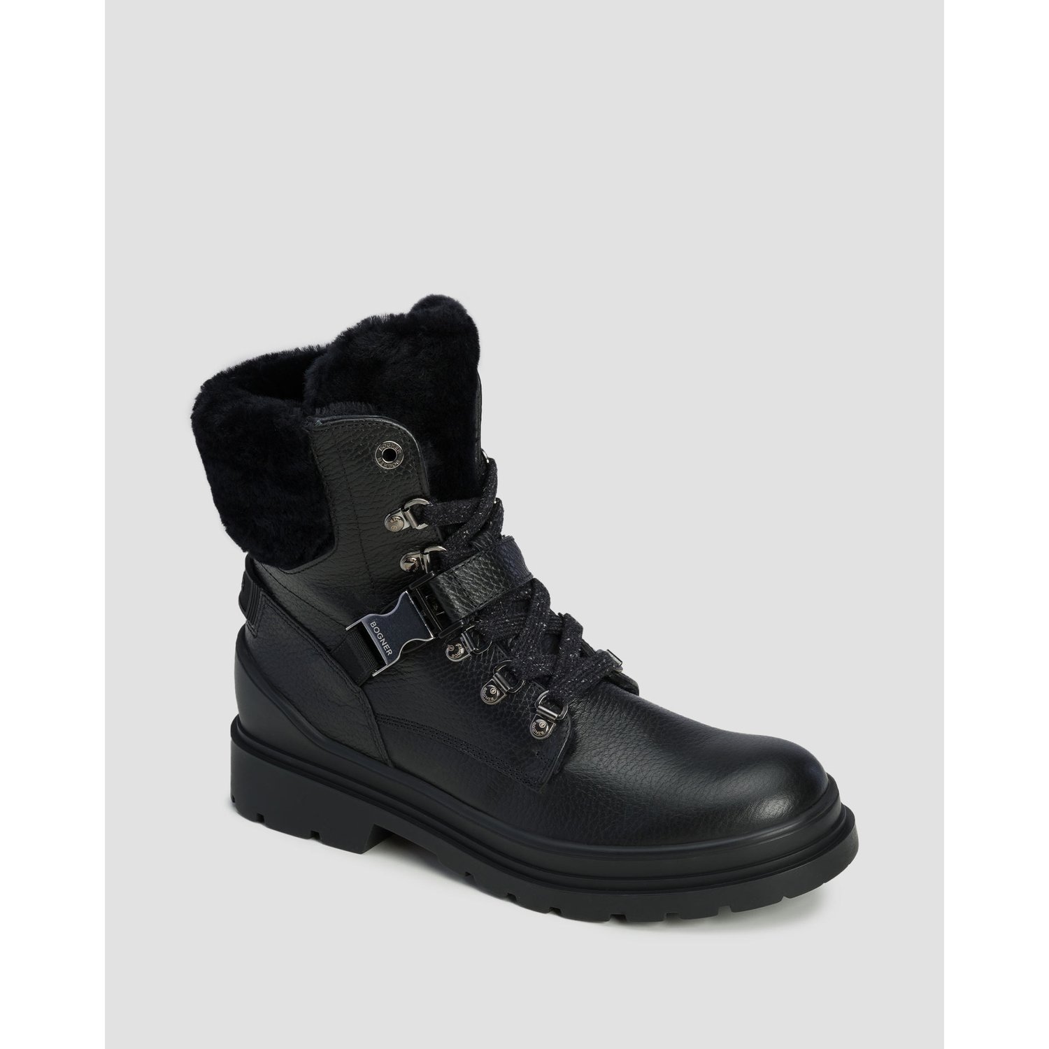 Buty Z Kolcami Skórzane Damskie Bogner St.moritz S 20 Czarne