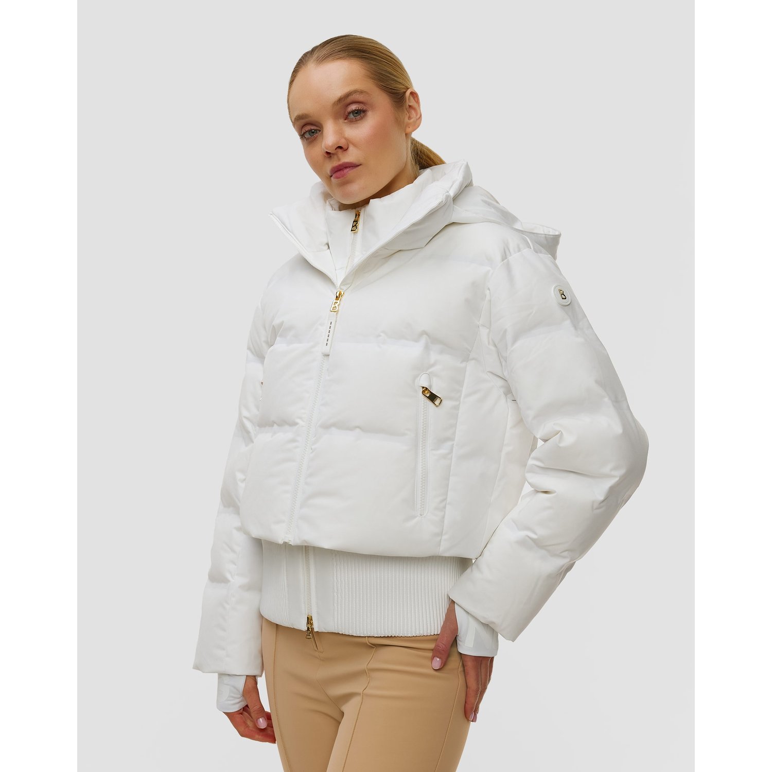 Biała Kurtka Narciarska Damska Bogner Suri-d