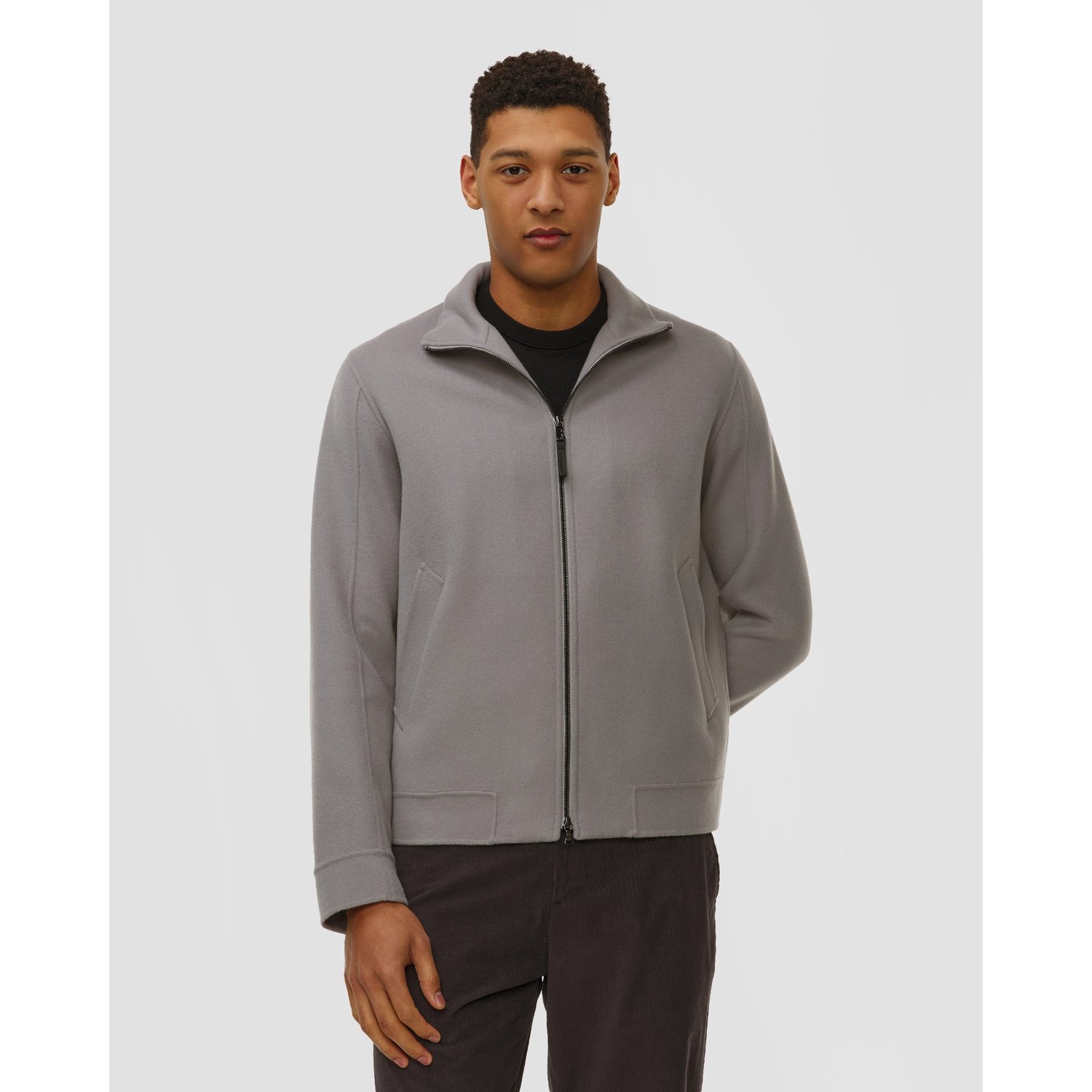 Szara Wełniana Bluza Rozpinana Męska Bogner Brice-w