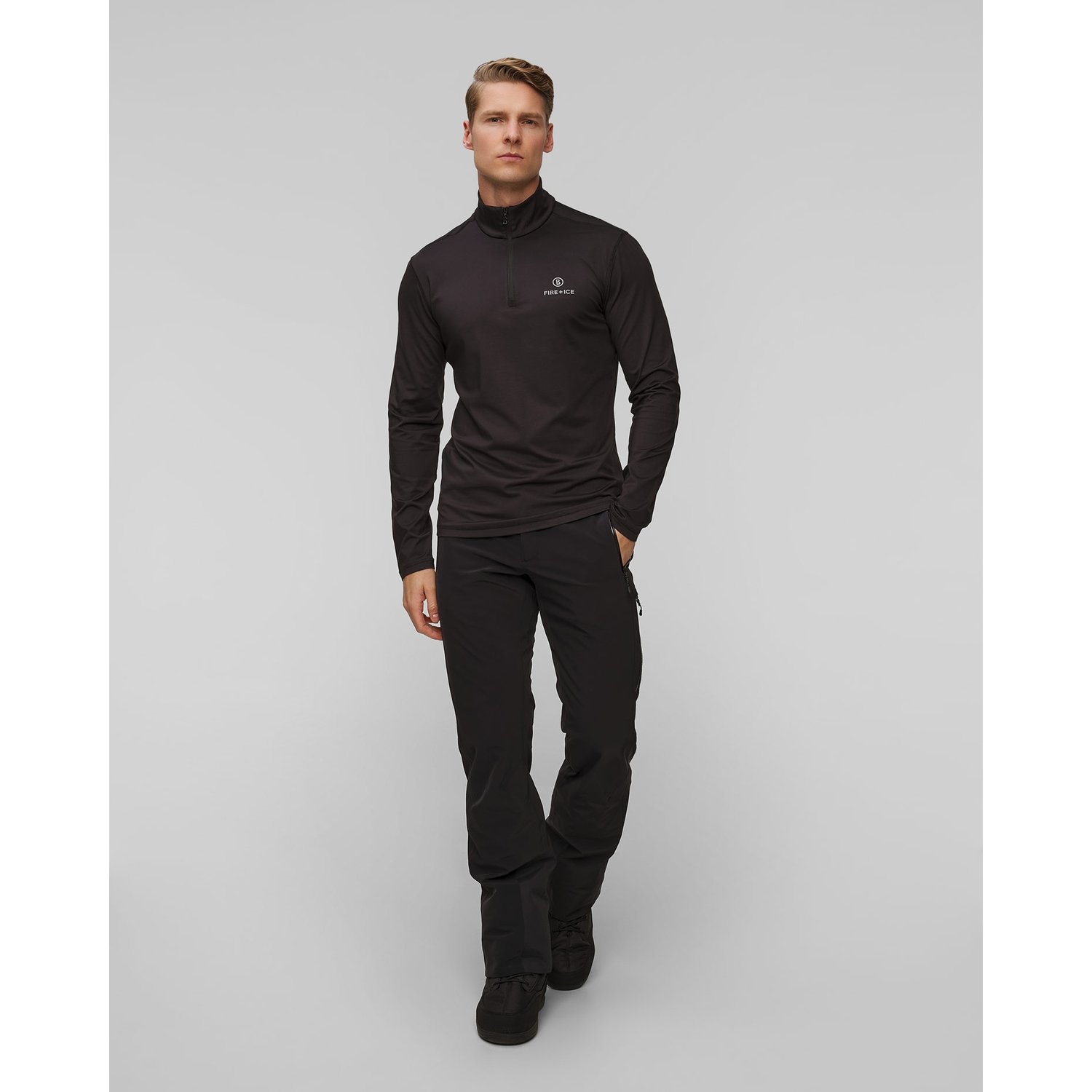 Czarny Golf Narciarski Męski Bogner Fire+ice Pascal