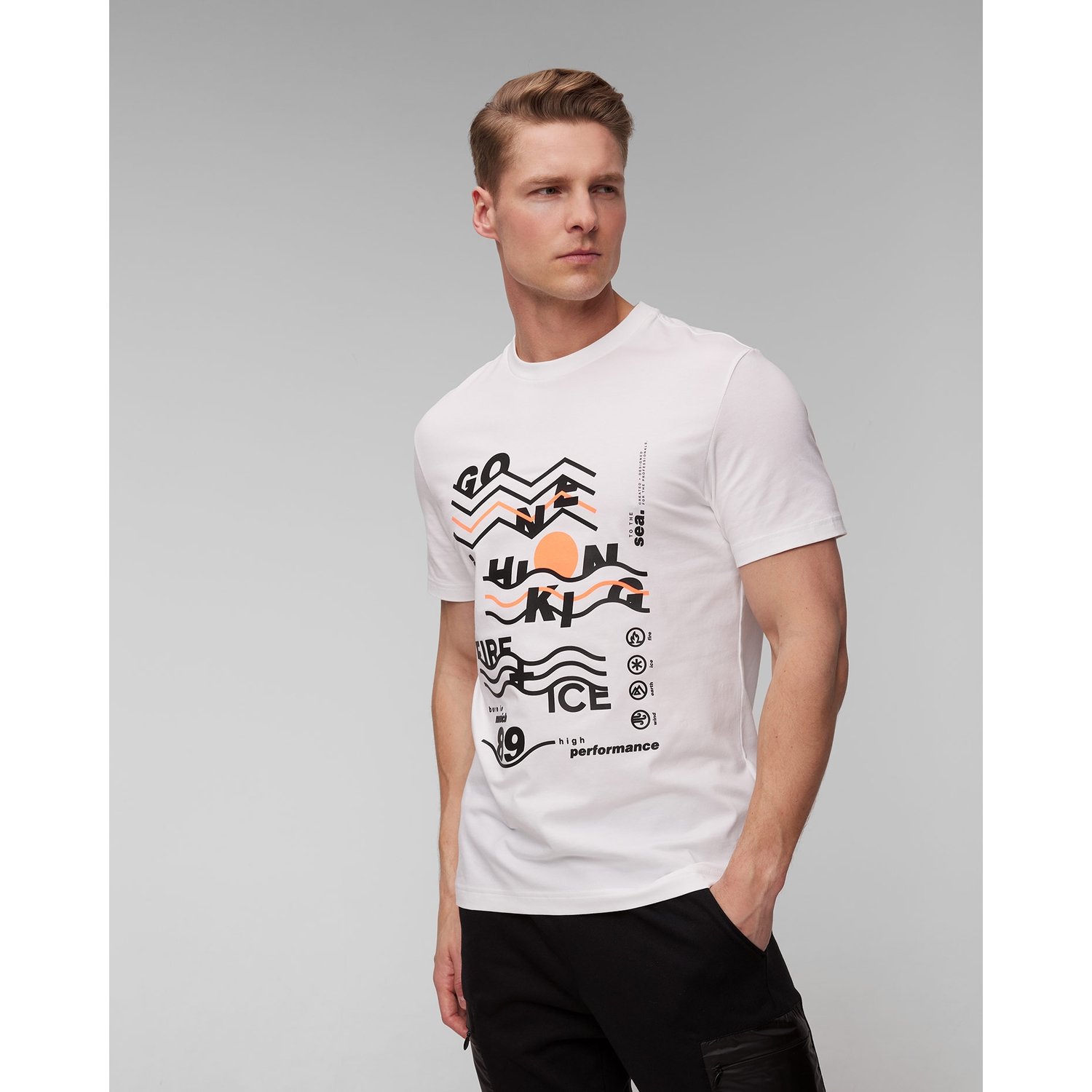 Biały T-shirt Męski Bogner Fire+ice Matteo
