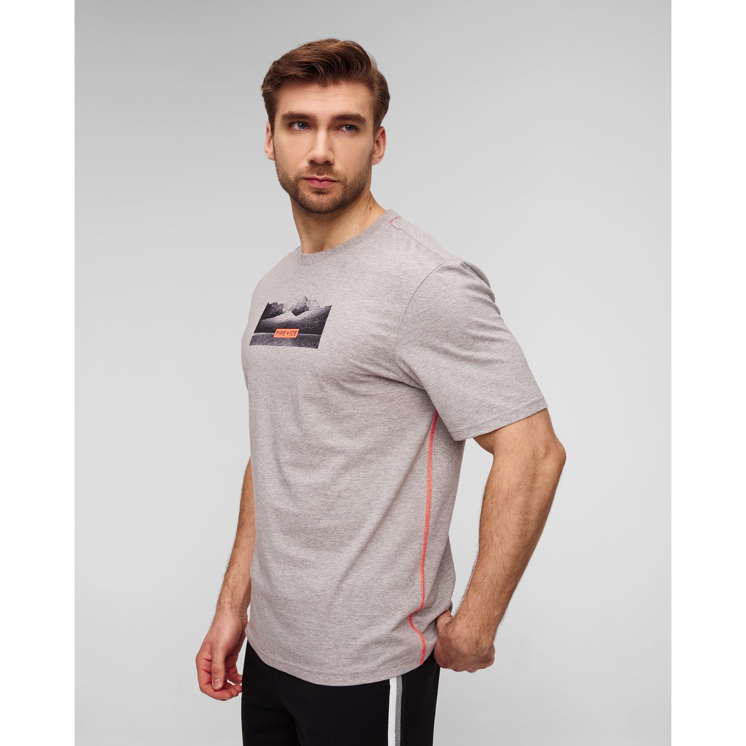 Szary T-shirt Męski Bogner Fire+ice Mick3