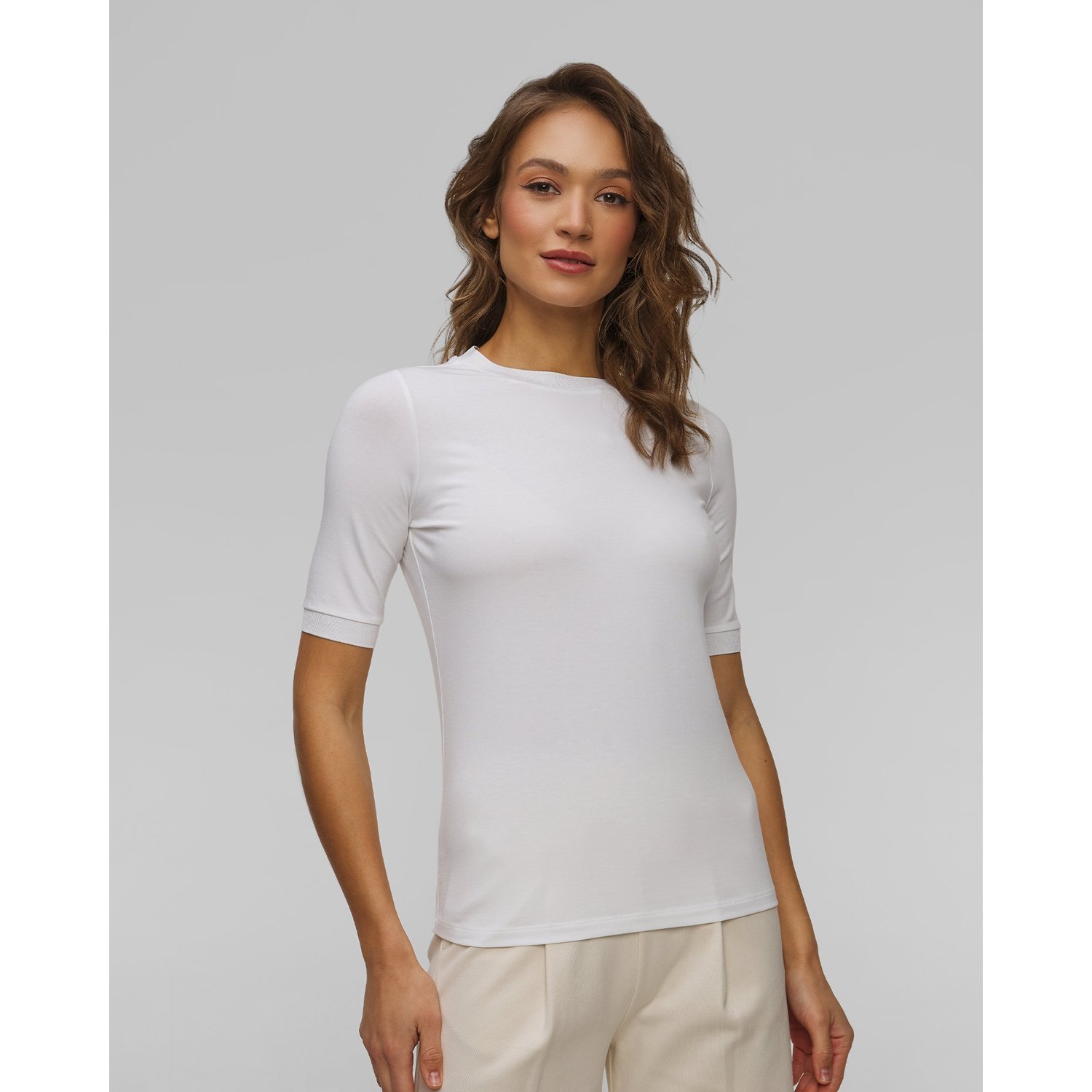 Biały T-shirt Damski Z Modalem Bogner Alexi