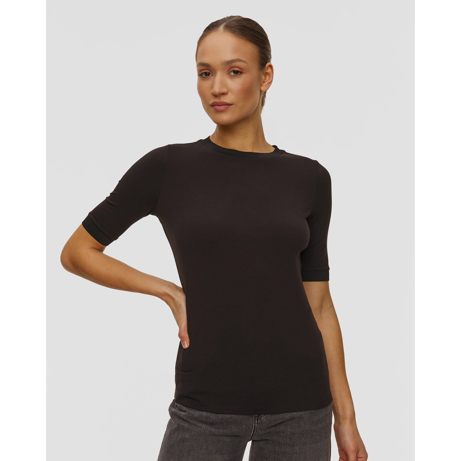 Czarny T-shirt Z Modalem Damski Bogner Alexi