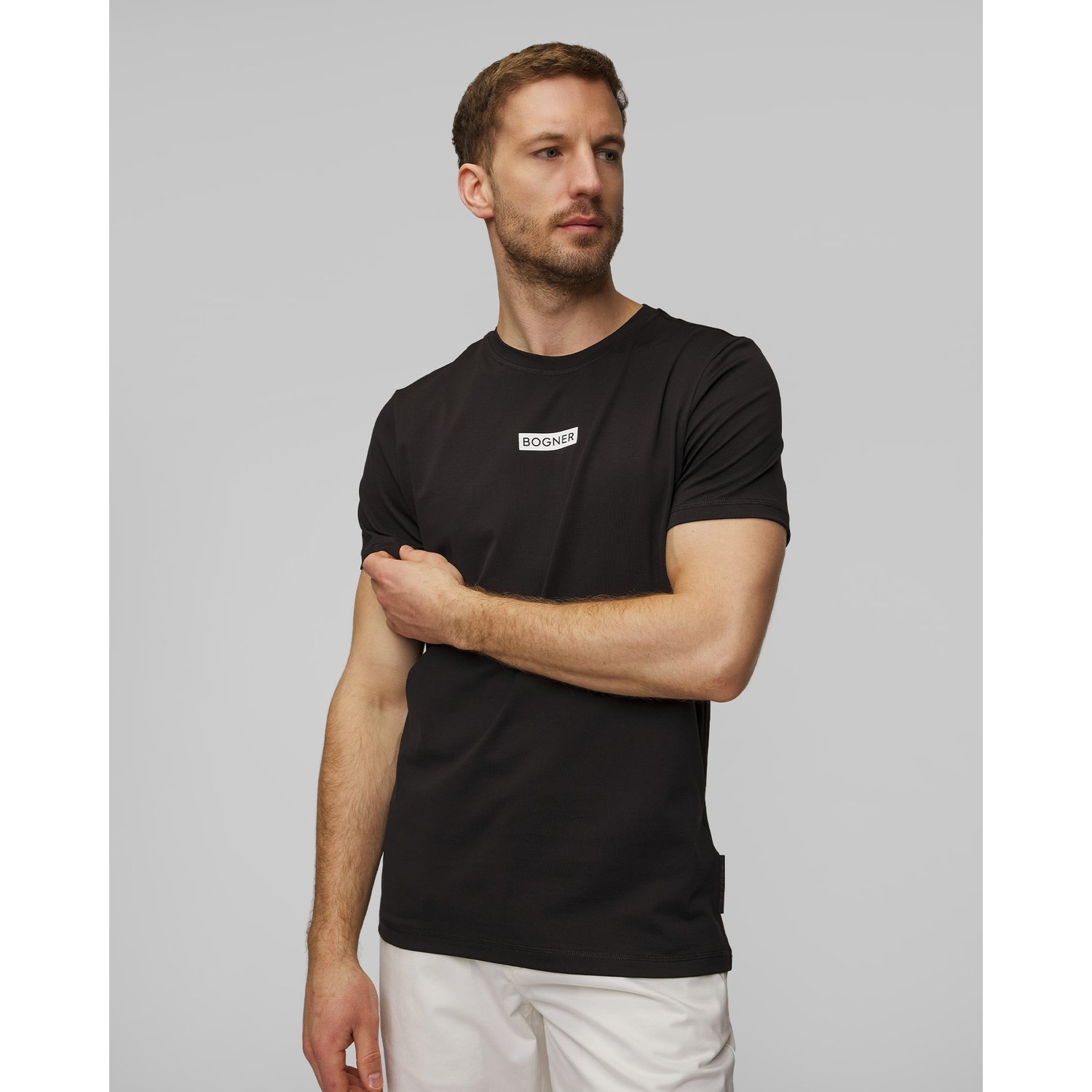 Czarny T-shirt Męski Bogner Roc
