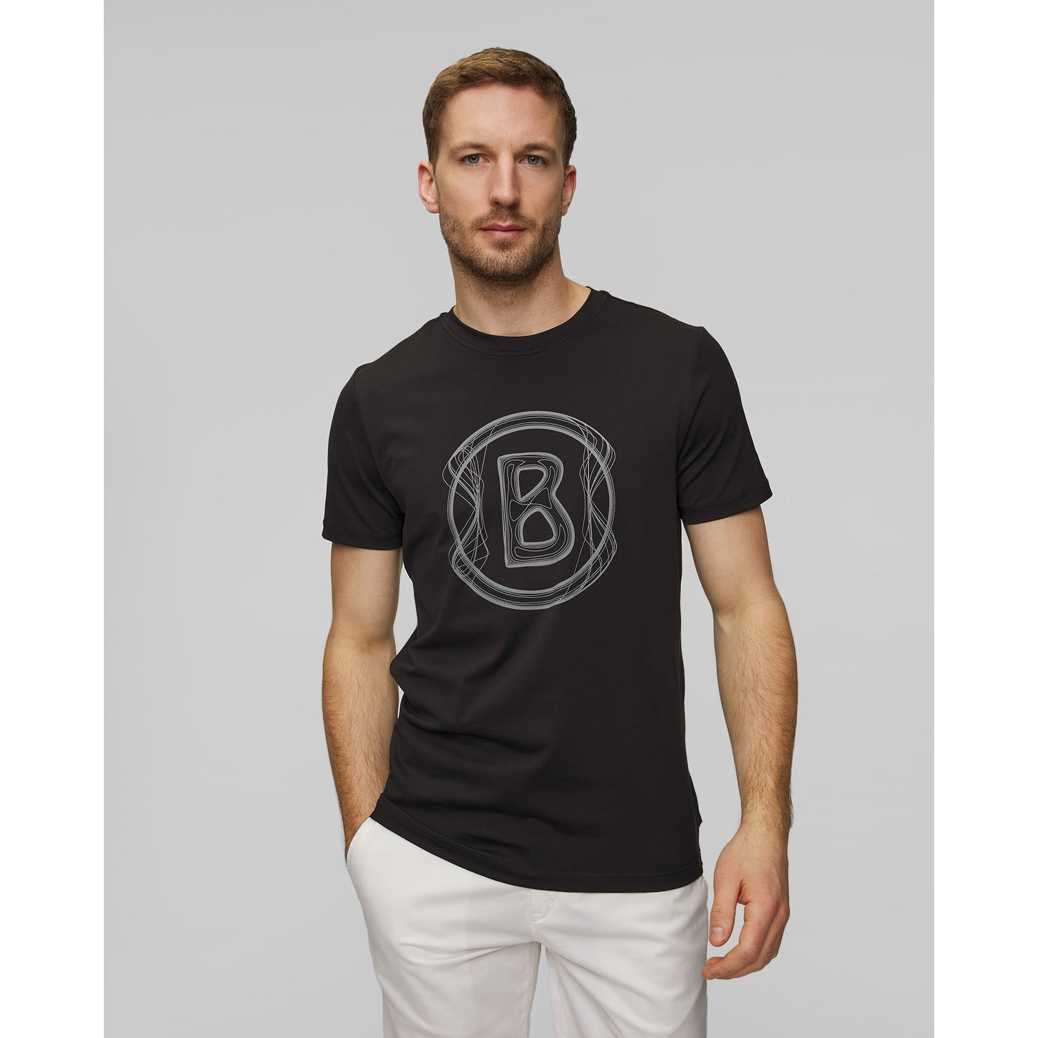 Czarny T-shirt Męski Bogner Roc